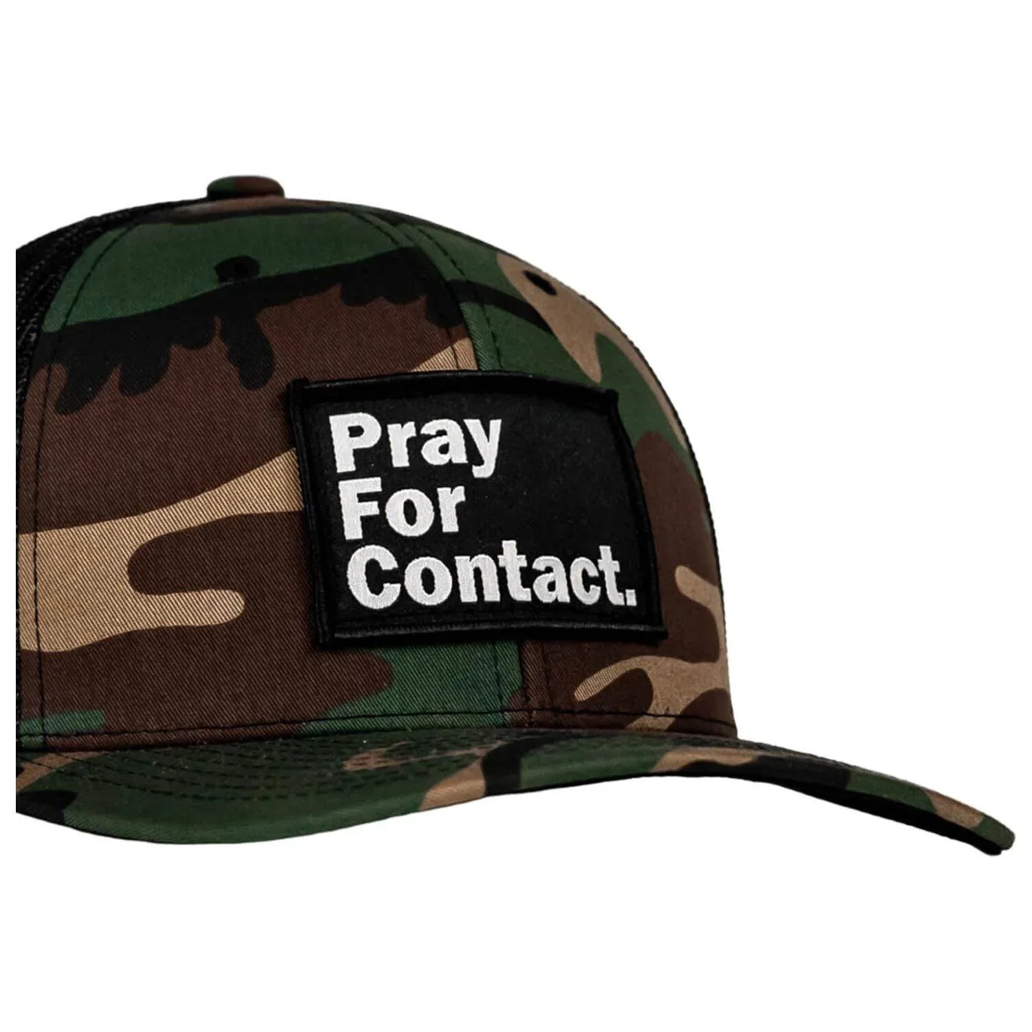 PRAY FOR CONTACT Patch Snapback HAT - Combat Iron Apparel Co.
