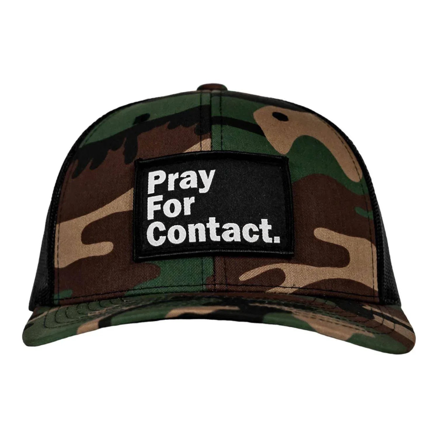 PRAY FOR CONTACT Patch Snapback HAT - Combat Iron Apparel Co.