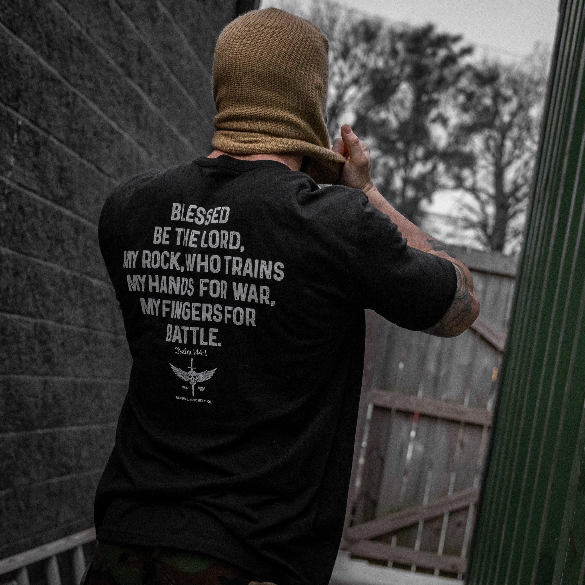 Psalm 144:1 Men's T-Shirt - Combat Iron Apparel Co.