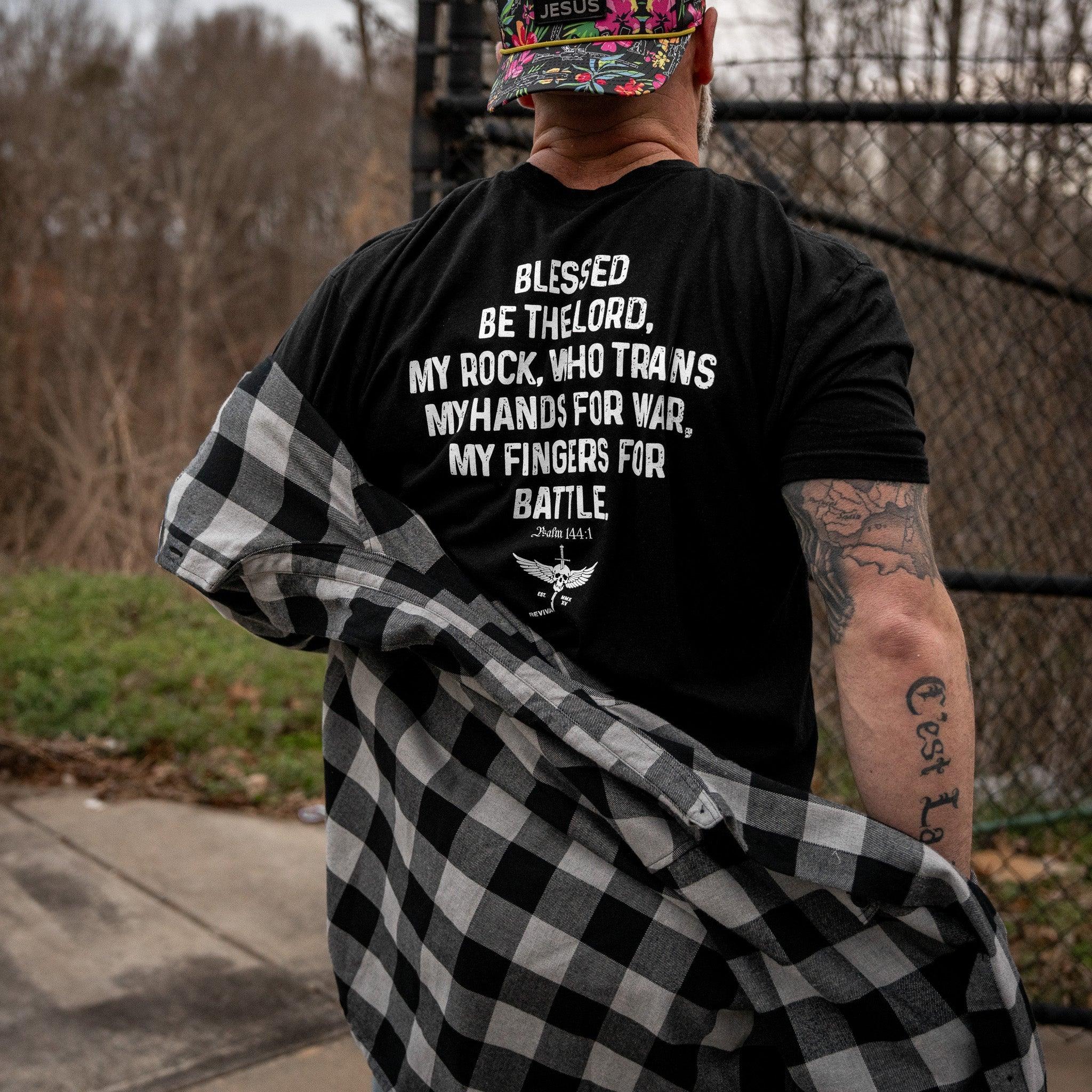 Psalm 144:1 Men's T-Shirt - Combat Iron Apparel Co.