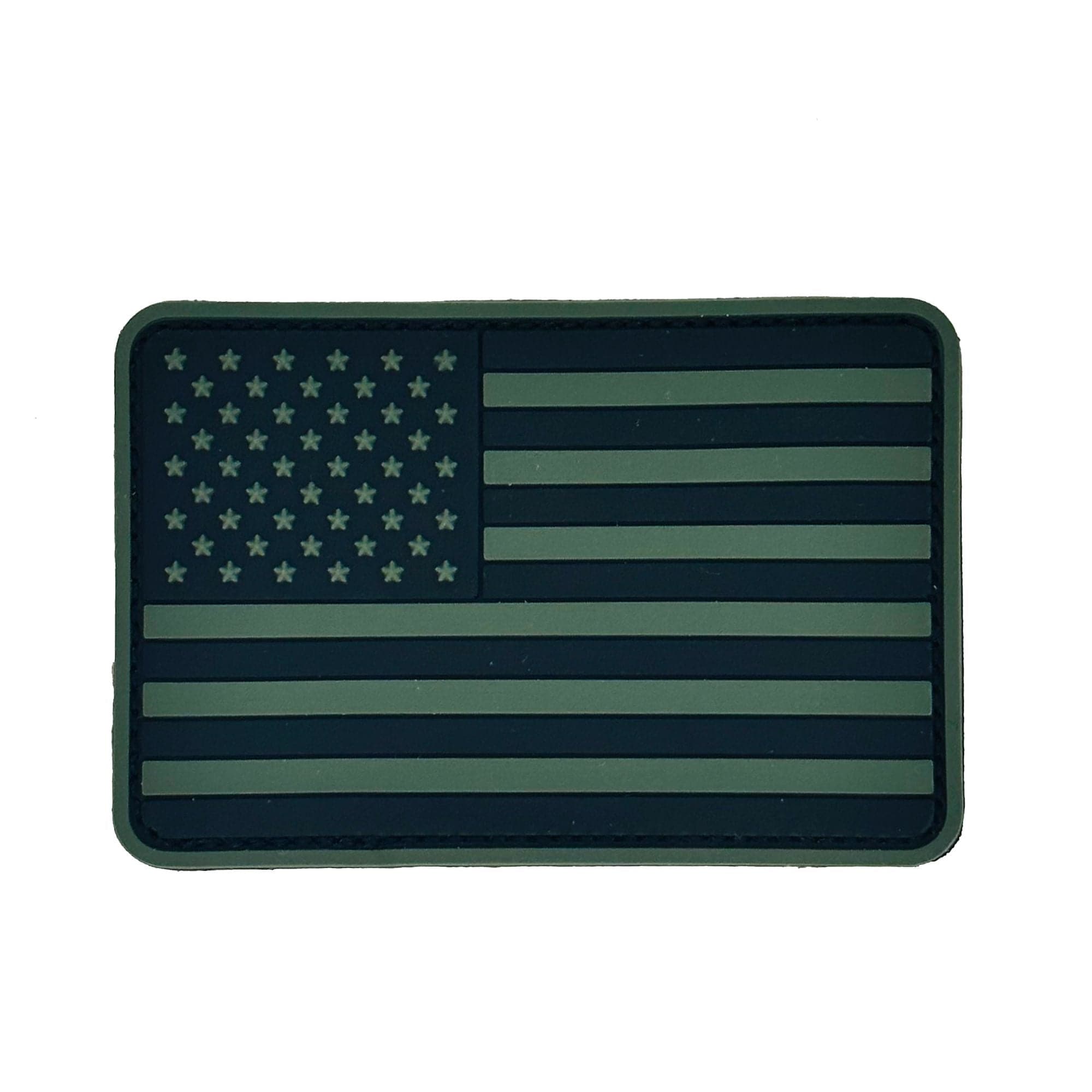 Tactical Gear Junkie Patches Olive Drab US Flag - Rounded Corners - 2"x3" PVC Patch (USA Made)