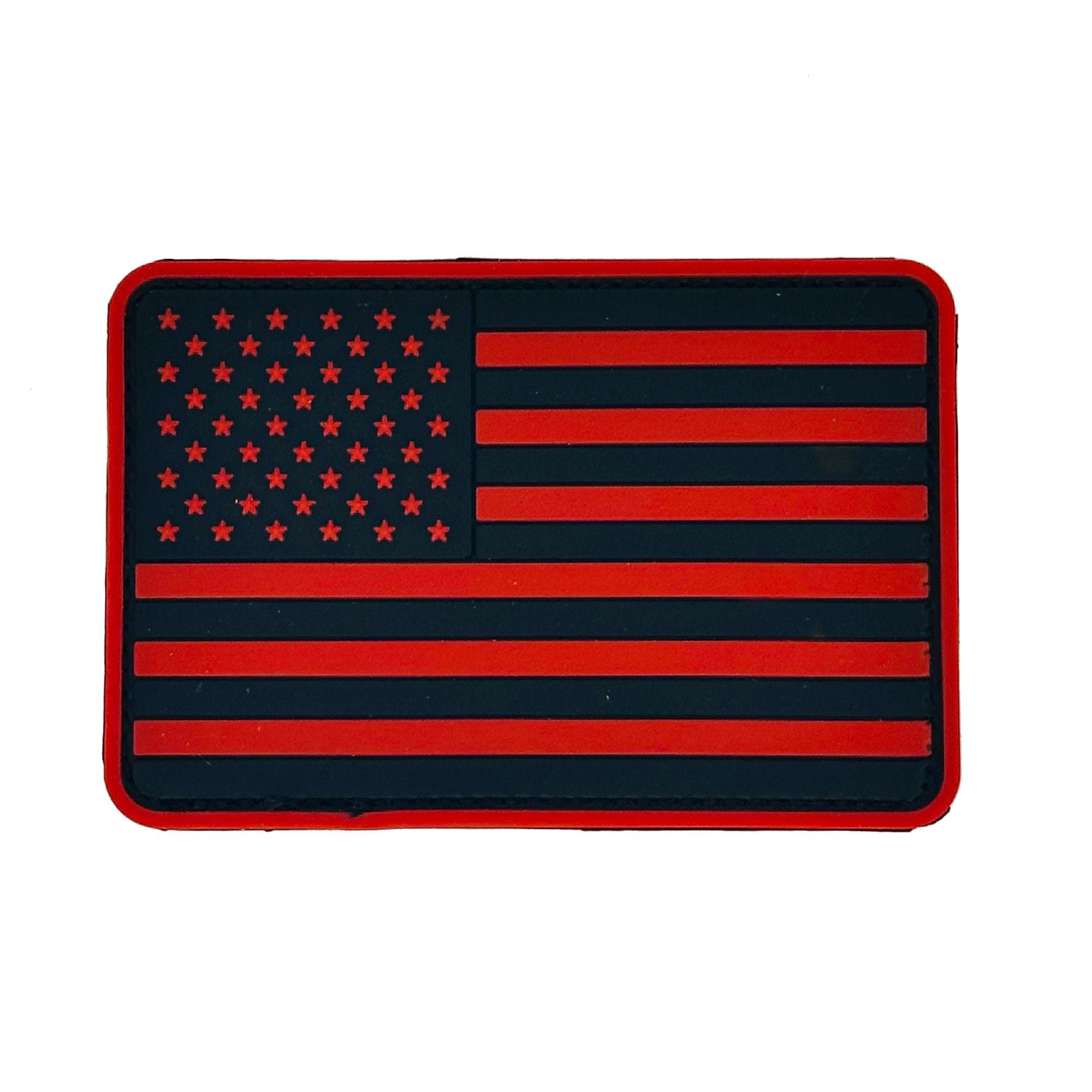 Tactical Gear Junkie Patches Red US Flag - Rounded Corners - 2"x3" PVC Patch (USA Made)