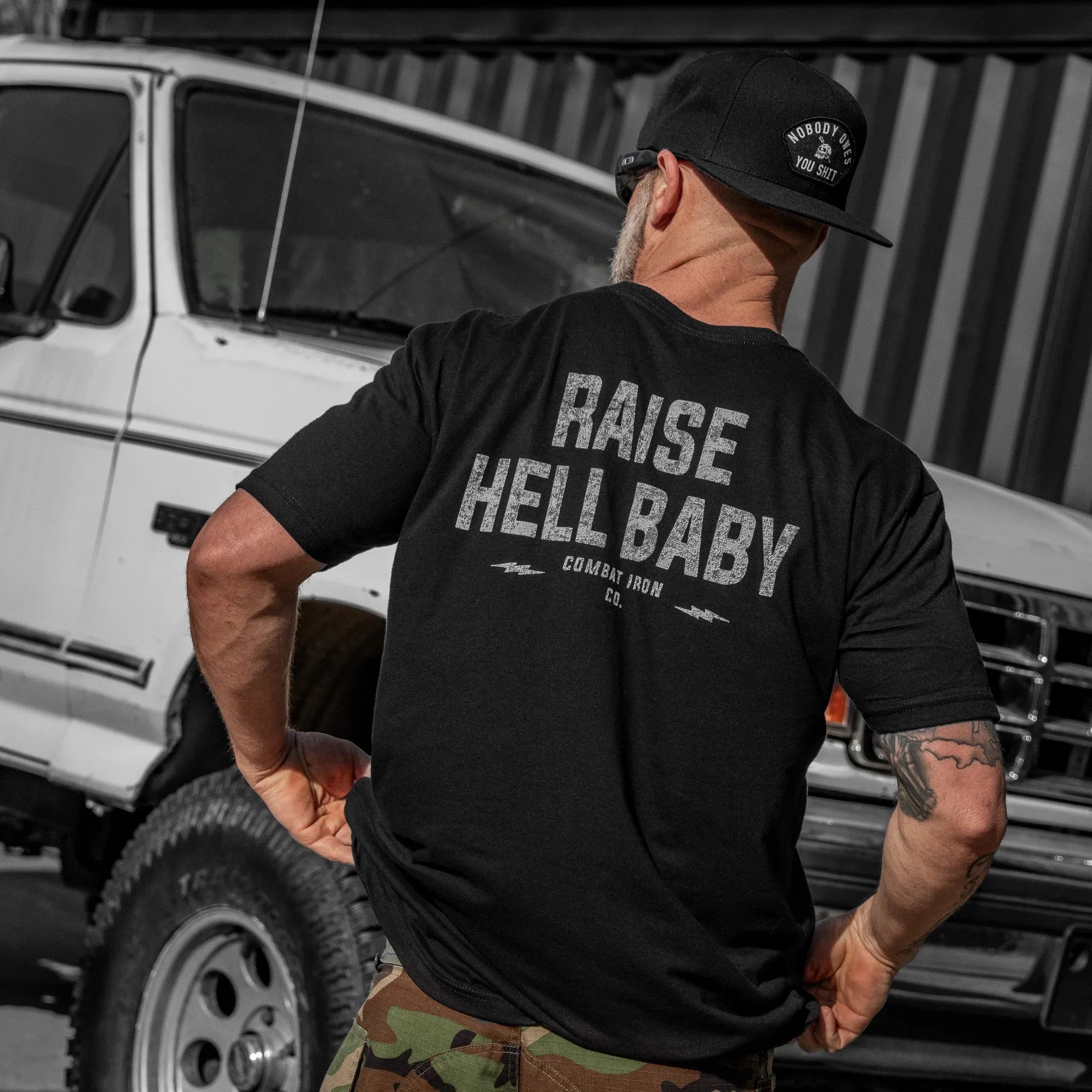 Raise Hell Baby Men's T-Shirt - Combat Iron Apparel Co.