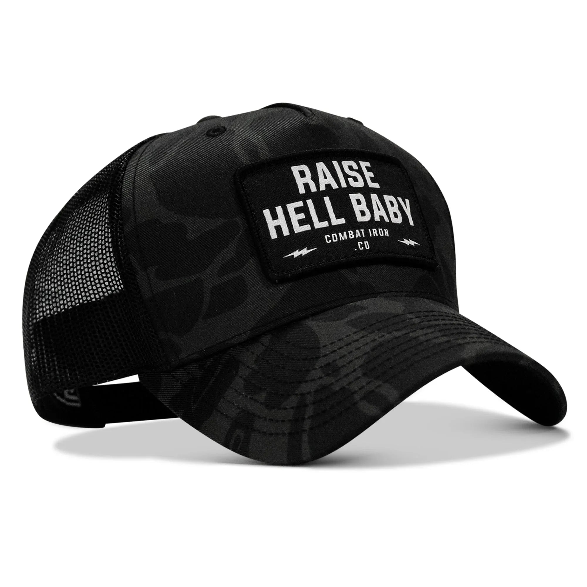 Raise Hell Baby Patch Snapback Hat - Combat Iron Apparel Co.