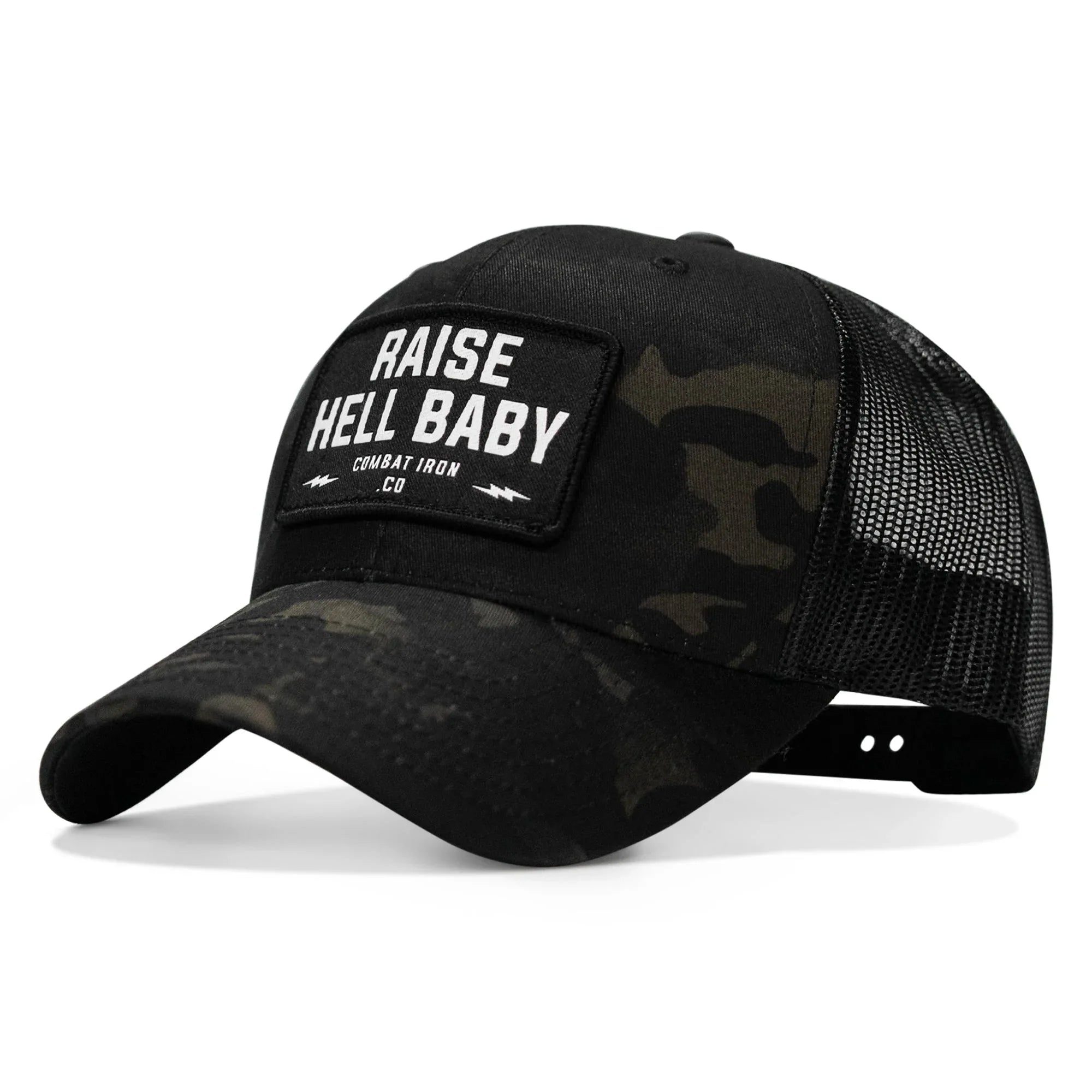Raise Hell Baby Patch Snapback Hat - Combat Iron Apparel Co.
