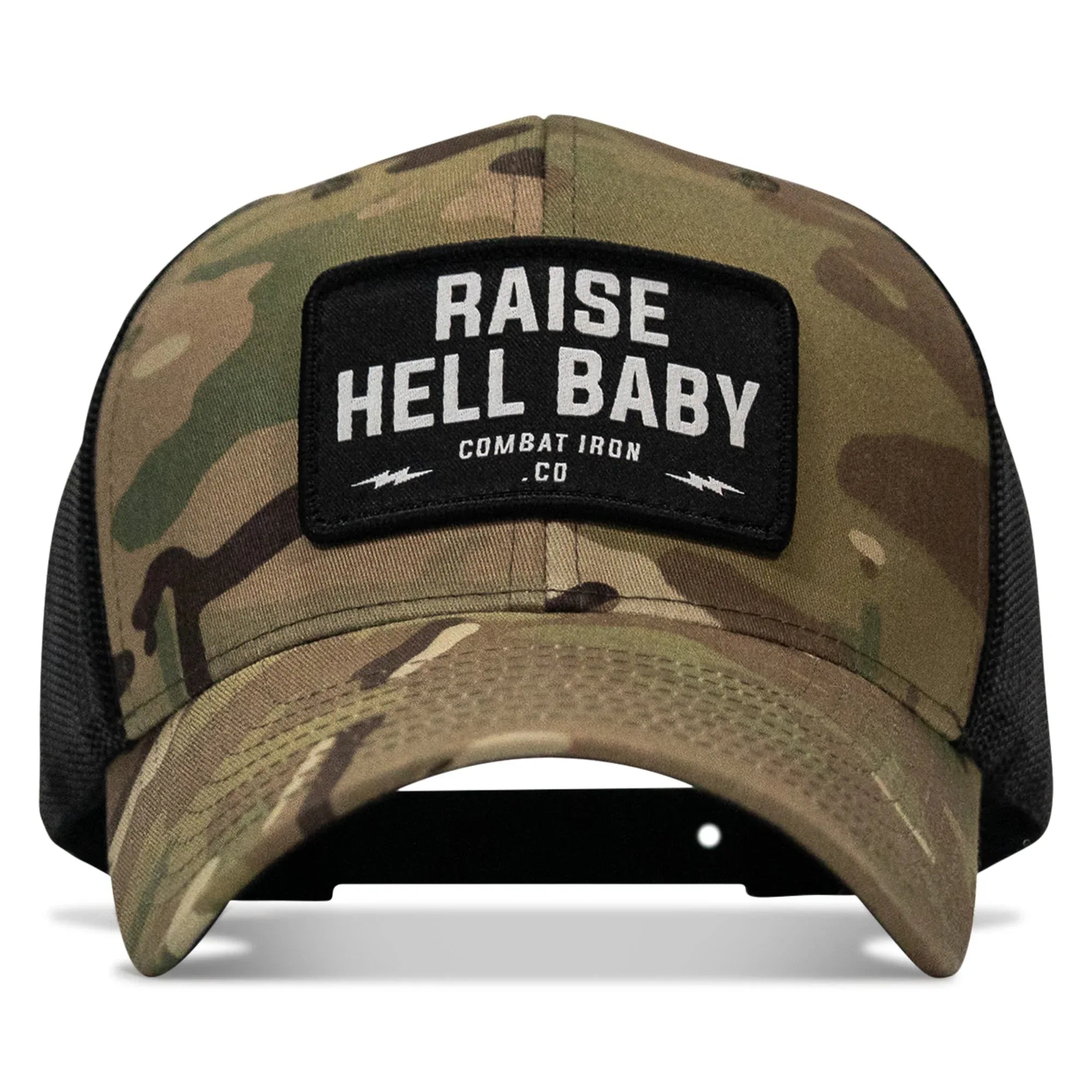 Raise Hell Baby Patch Snapback Hat - Combat Iron Apparel Co.