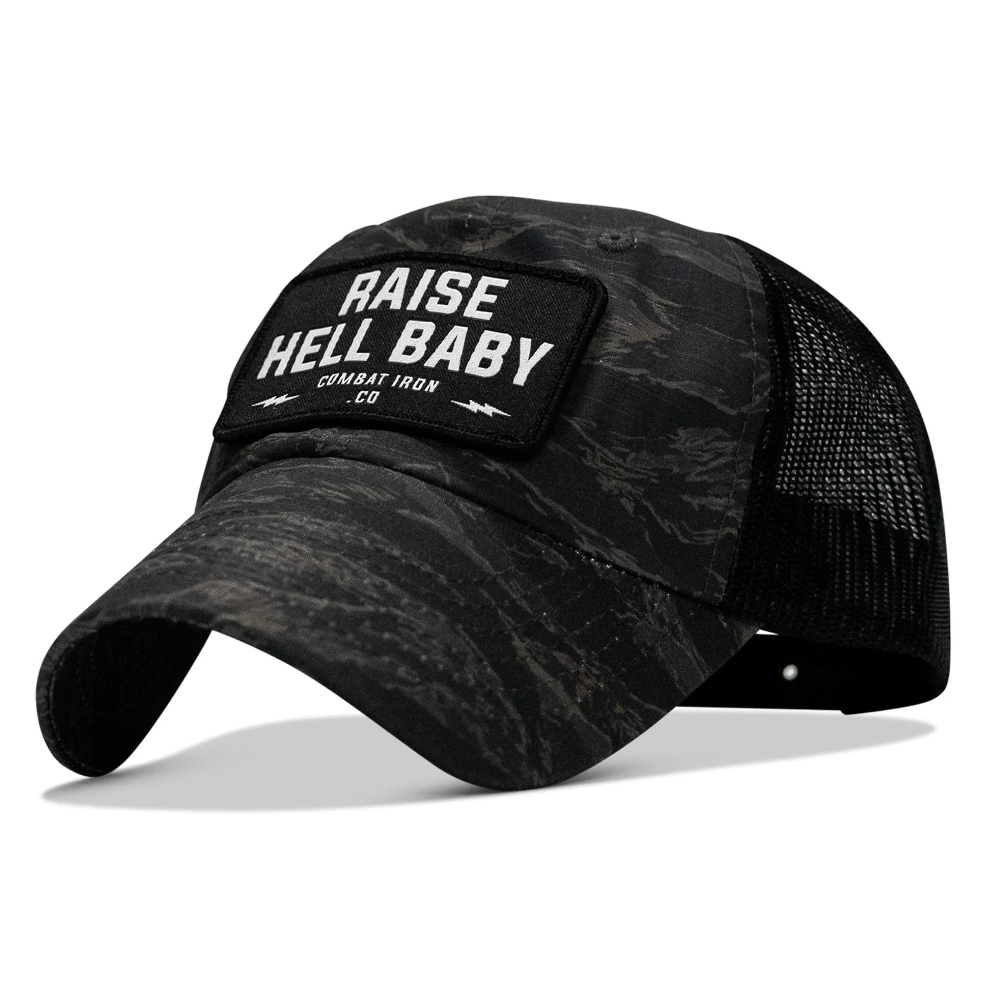Raise Hell Baby Patch Tactical Ripstop Mesh Snapback Hat - Combat Iron Apparel Co.