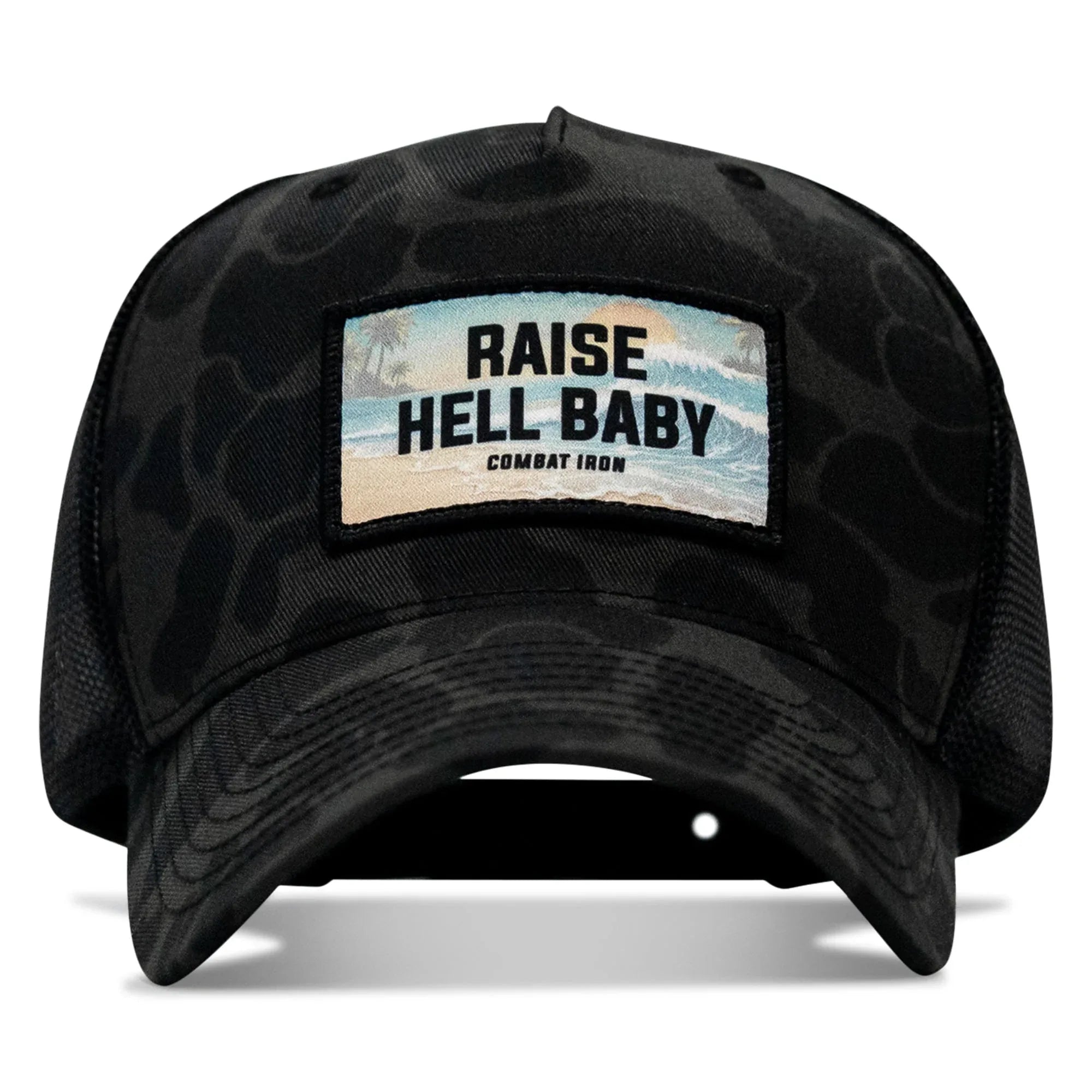 Raise Hell Baby Sunset Patch Snapback Hat - Combat Iron Apparel Co.