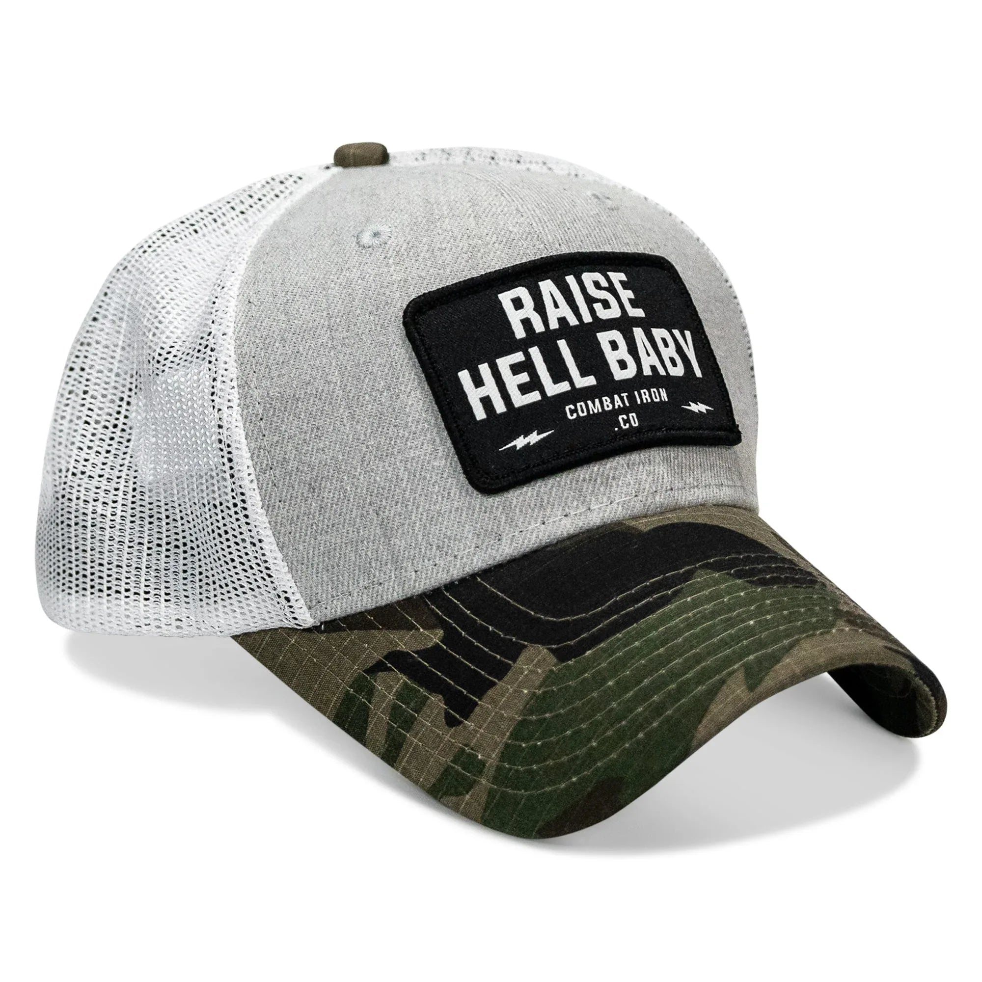 Raise Hell Baby Patch Snapback Hat - Combat Iron Apparel Co.