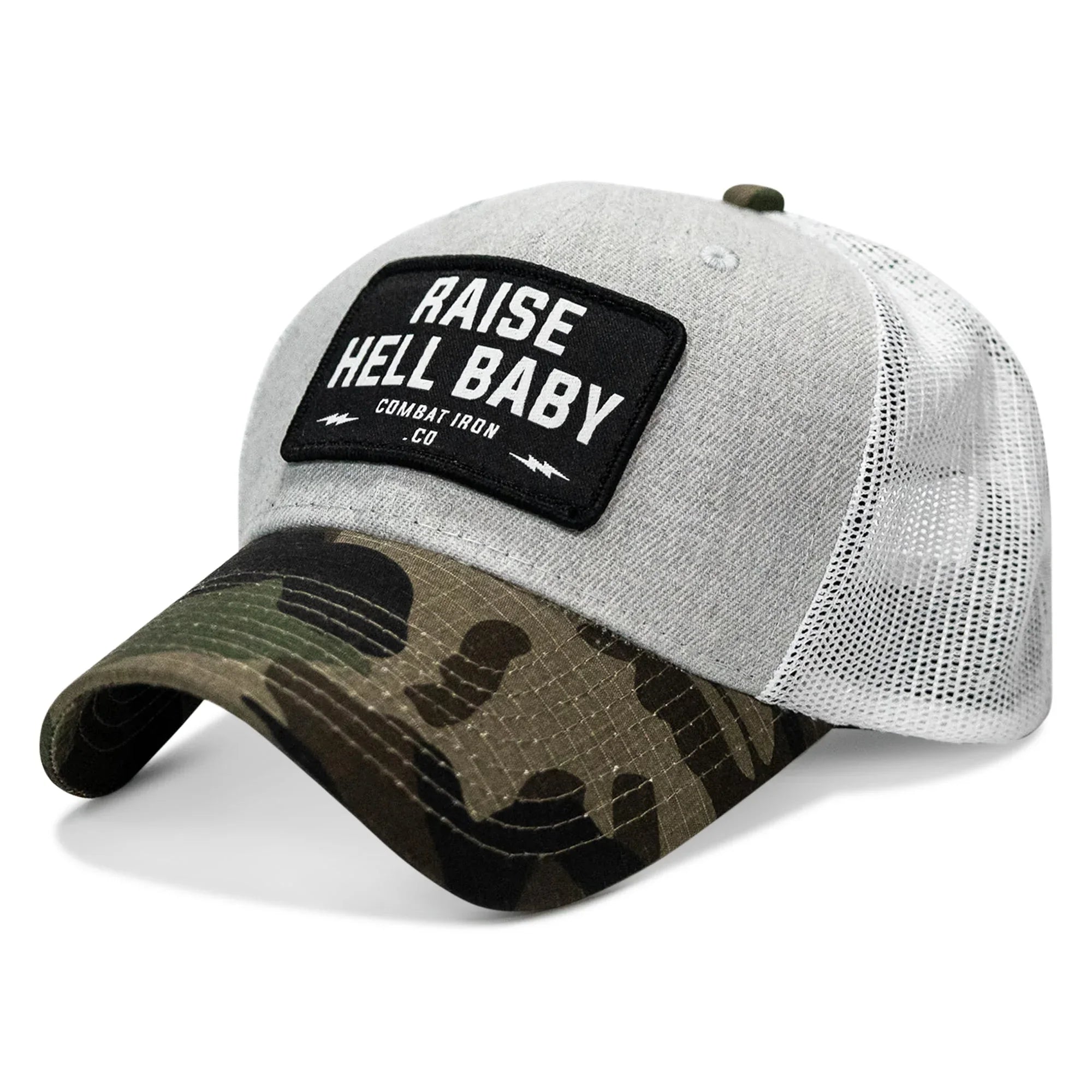 Raise Hell Baby Patch Snapback Hat - Combat Iron Apparel Co.