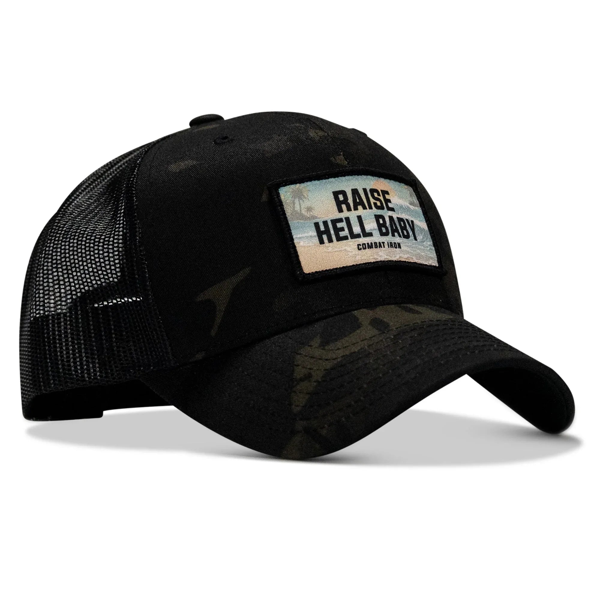 Raise Hell Baby Sunset Patch Snapback Hat - Combat Iron Apparel Co.