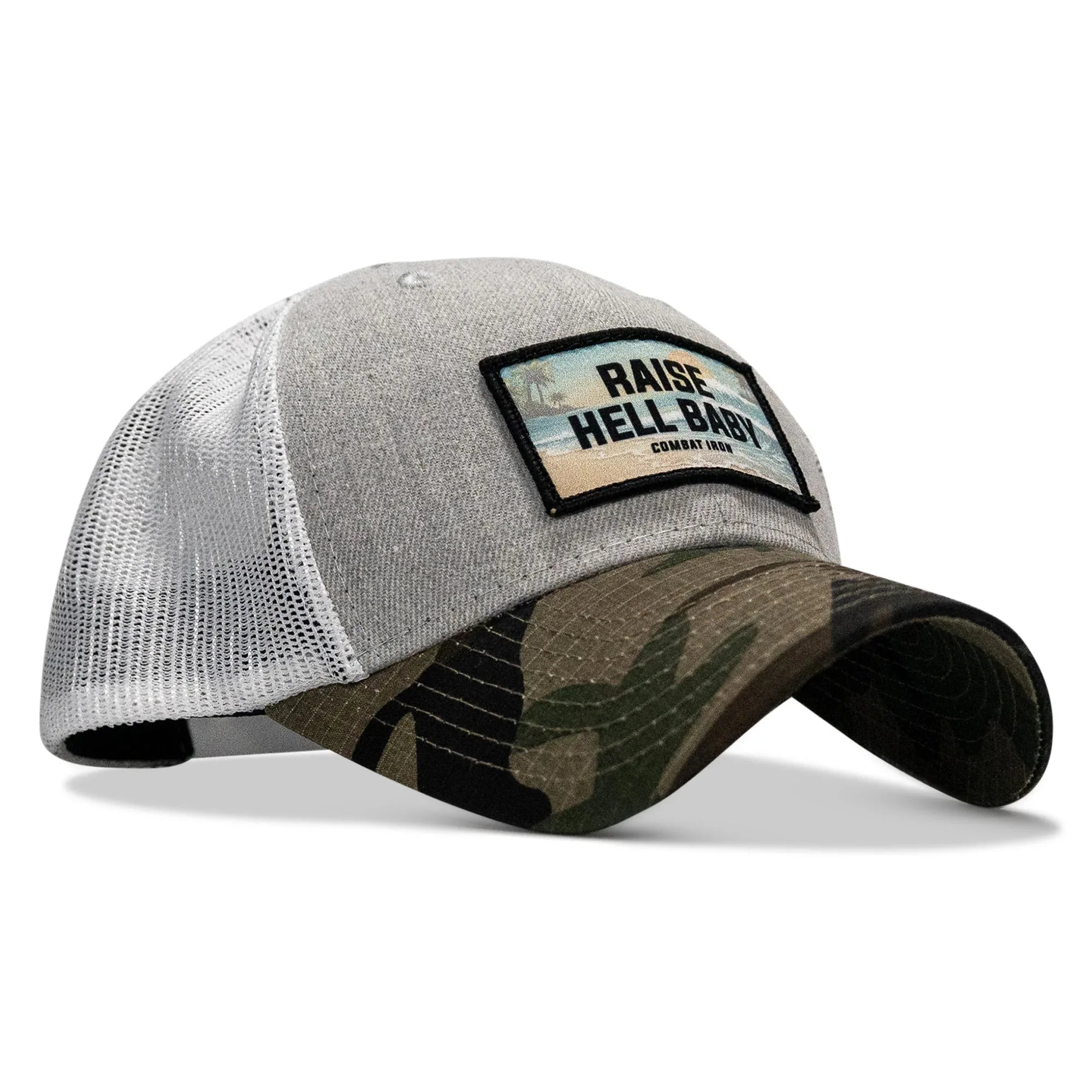 Raise Hell Baby Sunset Patch Snapback Hat - Combat Iron Apparel Co.