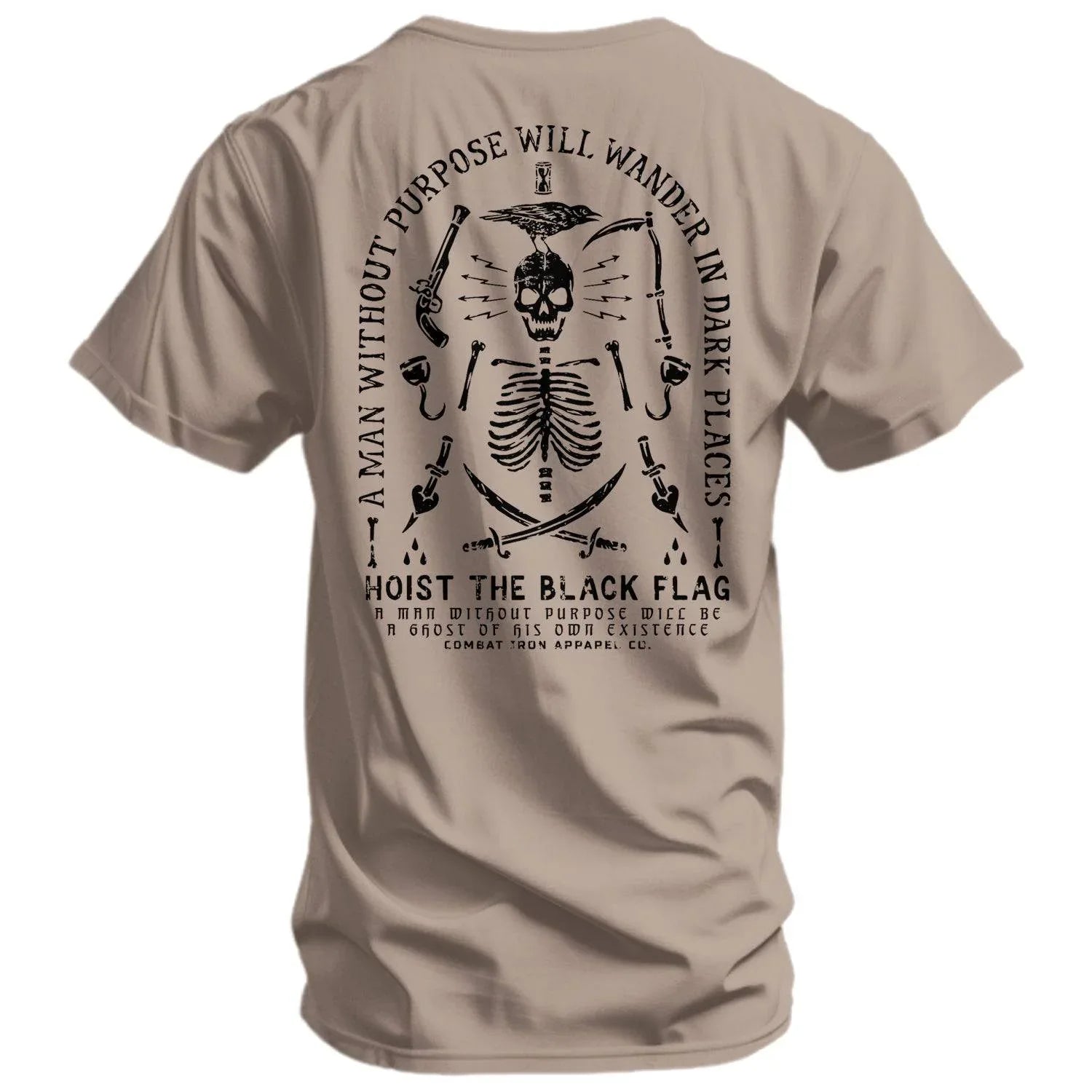 Hoist the Black Flag Skull & Bones Men's T-Shirt - Combat Iron Apparel Co.