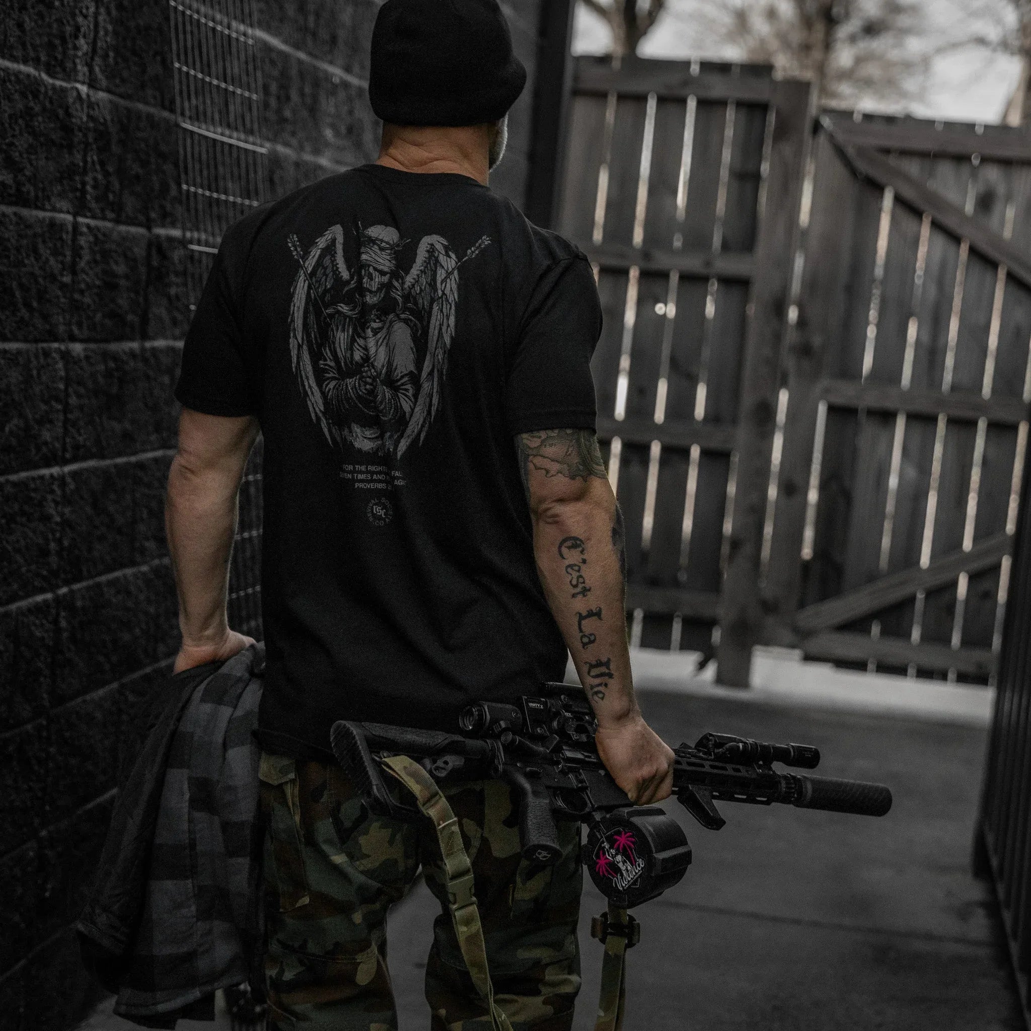 Righteous Falls Seven Times Men's T-Shirt - Combat Iron Apparel Co.