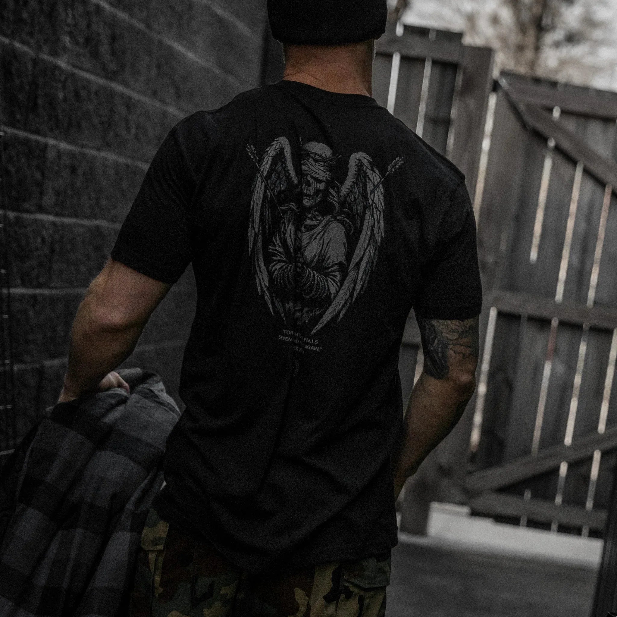 Righteous Falls Seven Times Men's T-Shirt - Combat Iron Apparel Co.