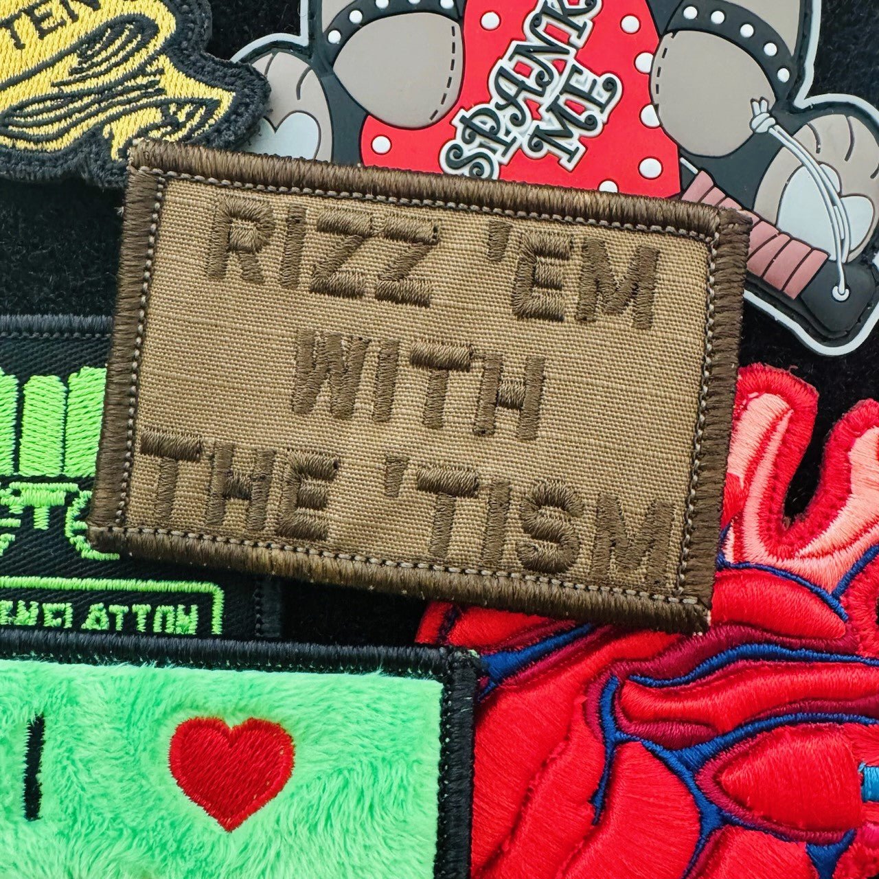 Rizz 'Em With The 'Tism Playful Unique Gen Z Style Embroidered Patch - 2x3 inches