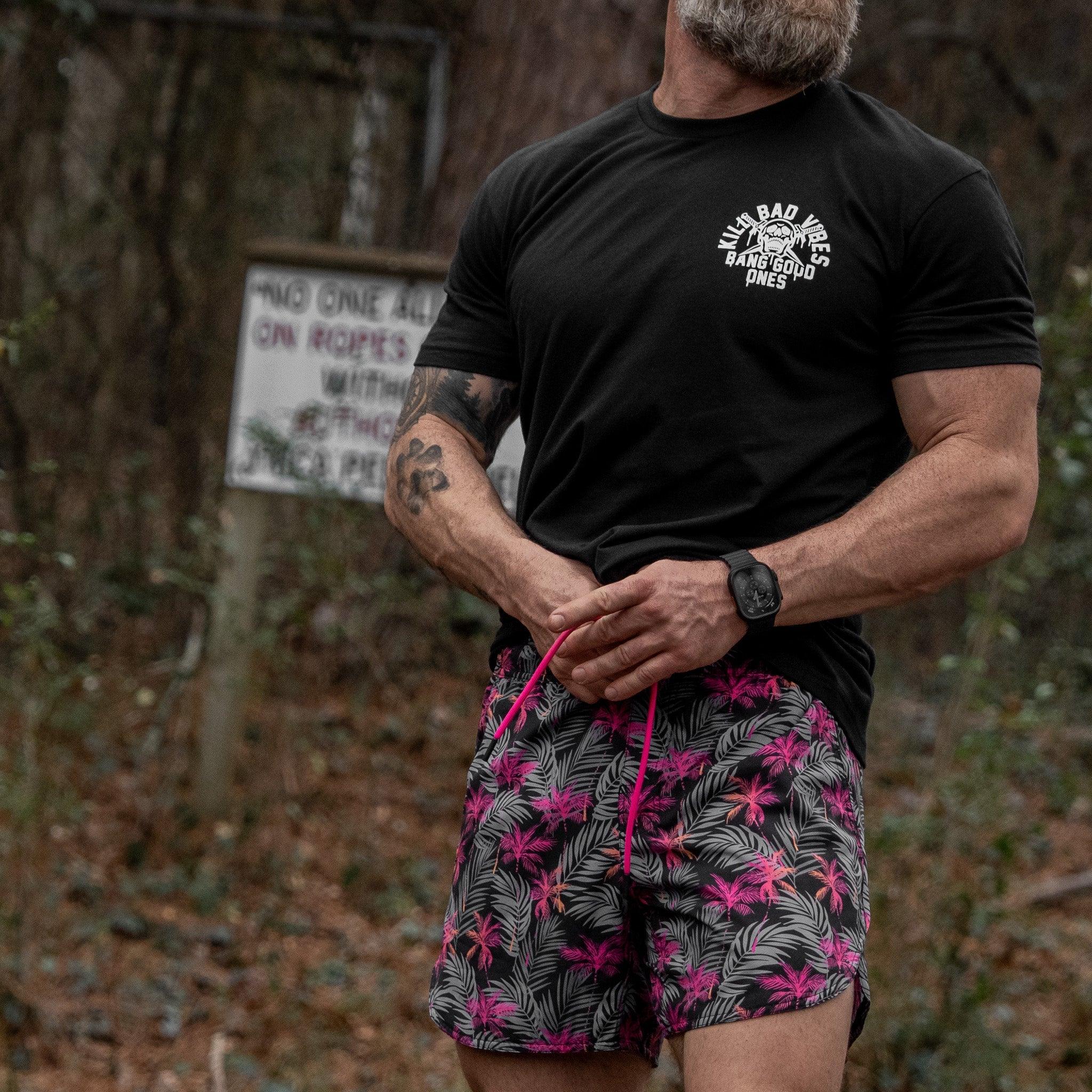 Kill Bad Vibes. Bang Good Ones Skull Men's T-Shirt - Combat Iron Apparel Co.