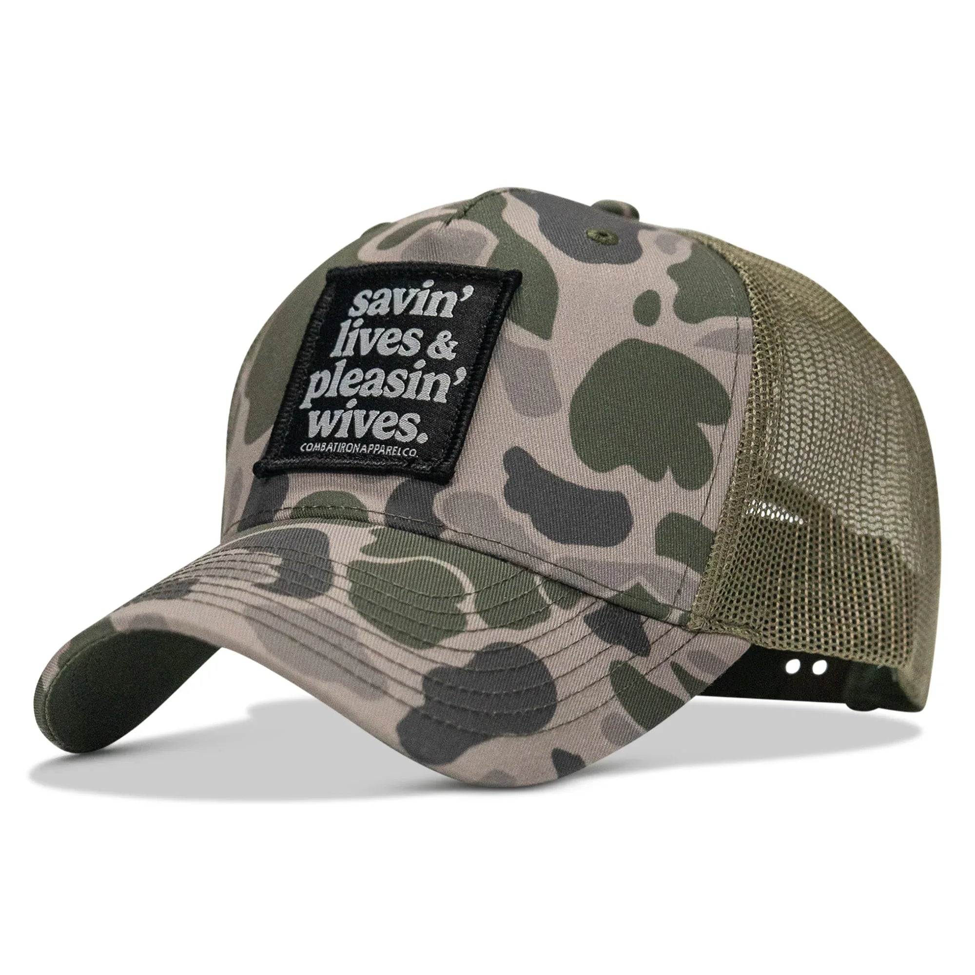 Savin' Lives & Pleasin' Wives Patch SnapBack Hat - Combat Iron Apparel Co.