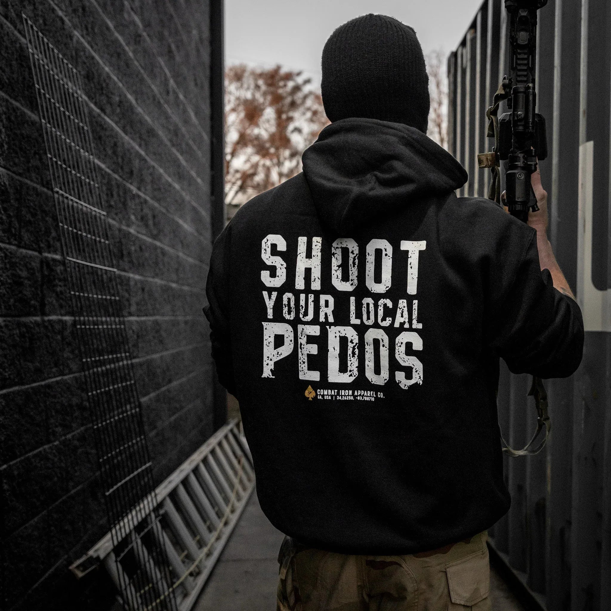 Shoot Your Local Pedo Fleece Lined Hoodies - Combat Iron Apparel Co.