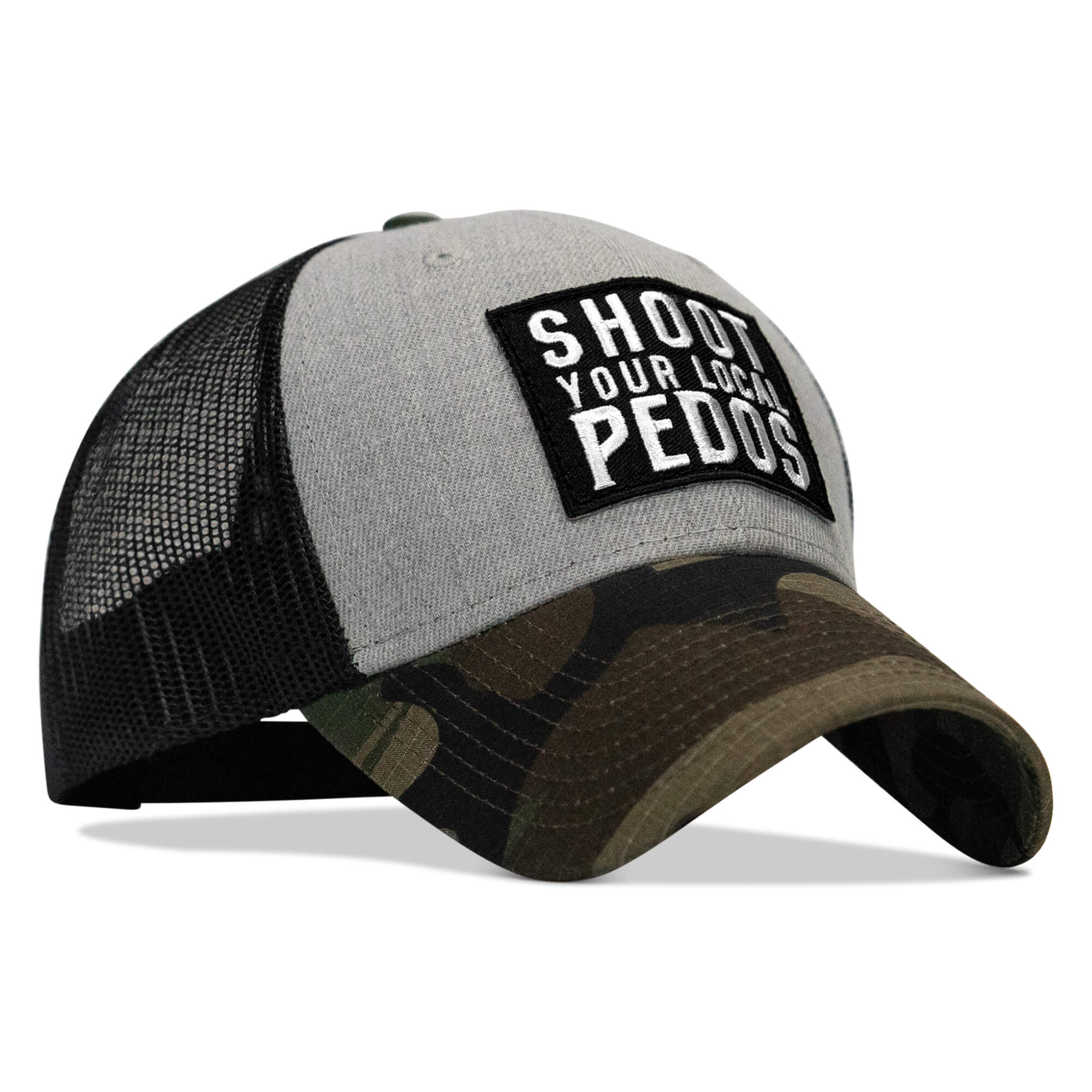 Shoot Your Local Pedos Patch Snapback - Combat Iron Apparel Co.