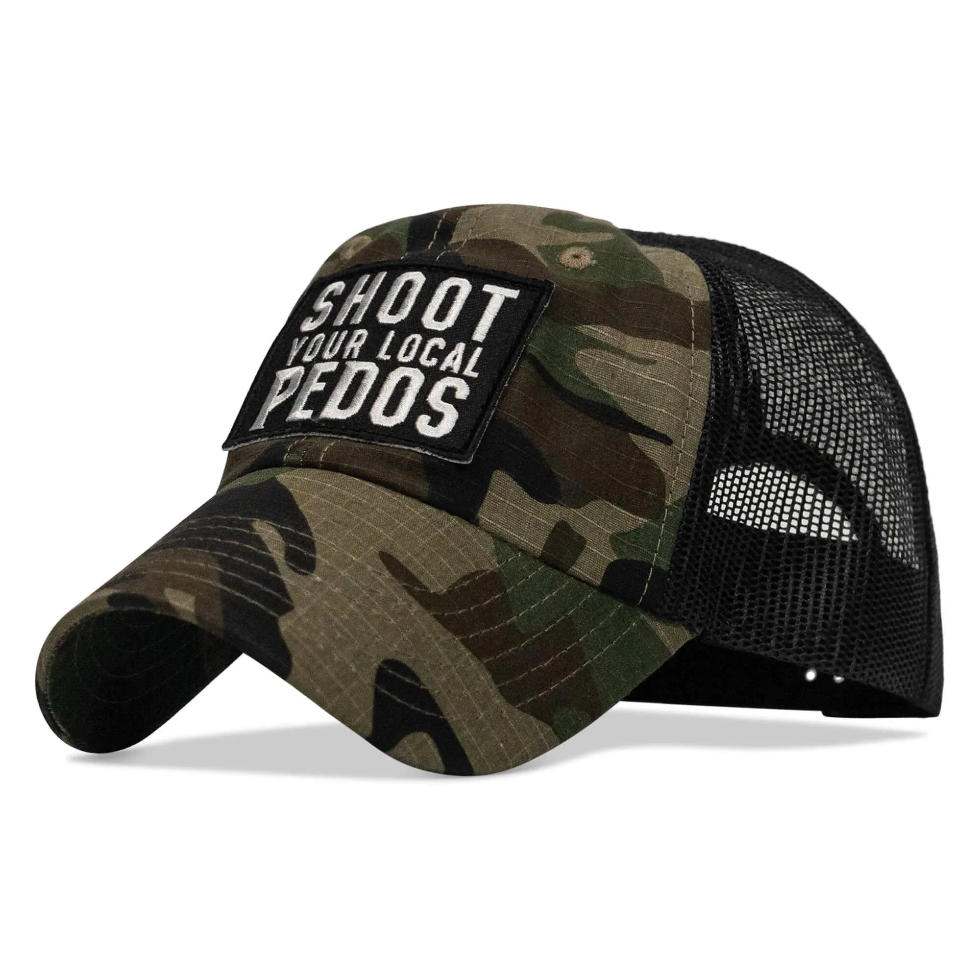 Shoot Your Local Pedos Patch Tactical Ripstop Mesh Snapback Hat - Combat Iron Apparel Co.