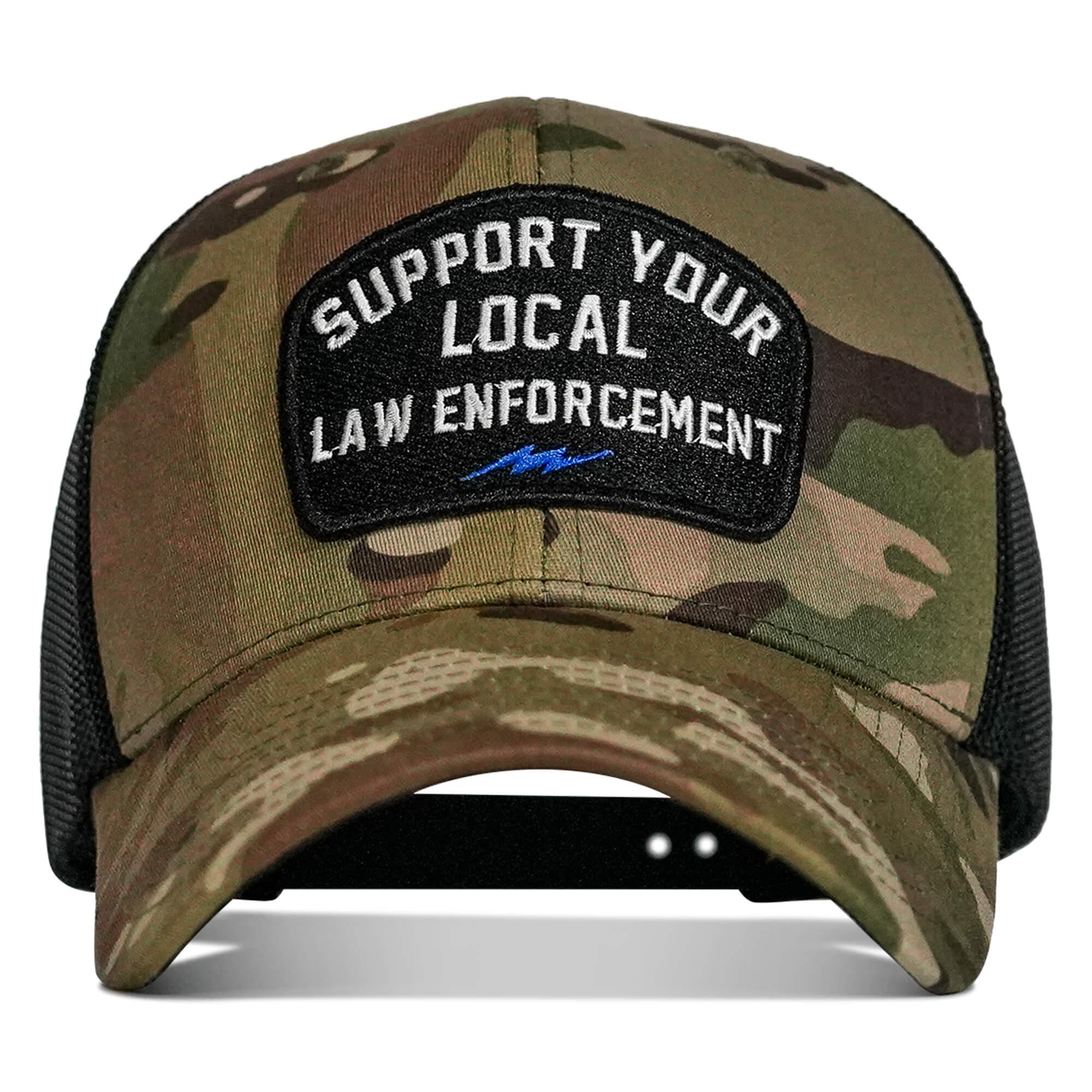 Support Your Local Law Enforcement Mid-Profile Snapback Hat - Combat Iron Apparel Co.