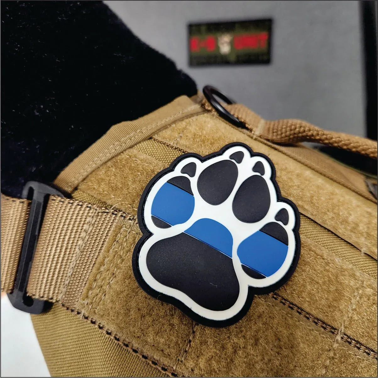 Thin Blue Line Dog Paw Decals - 4" X 3.6", 3M Vinyl, Matte Black, Police Support Sticker For Cars & Windows