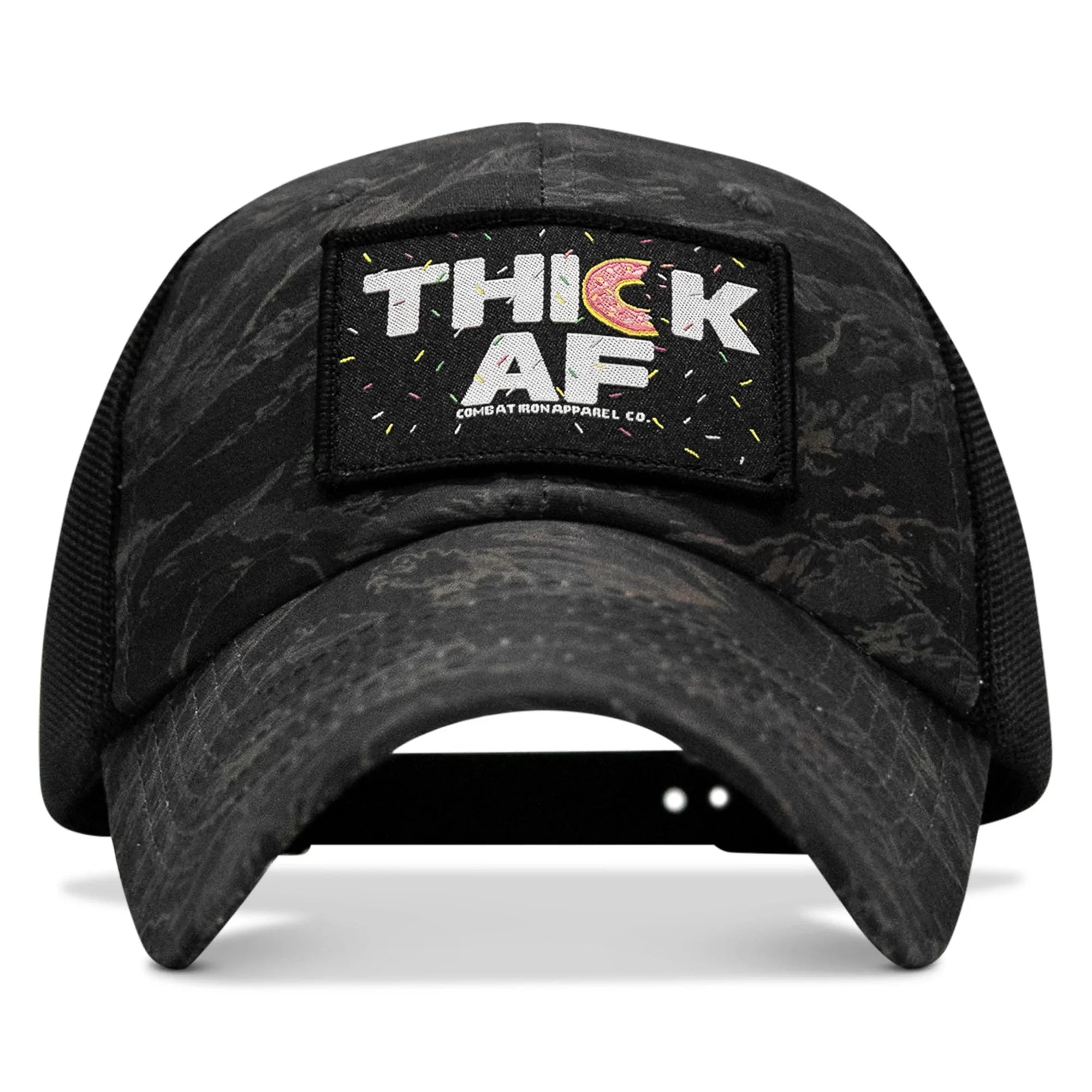 THICK AF Donut Edition Patch. Tactical Ripstop Mesh Snapback Hat - Combat Iron Apparel Co.