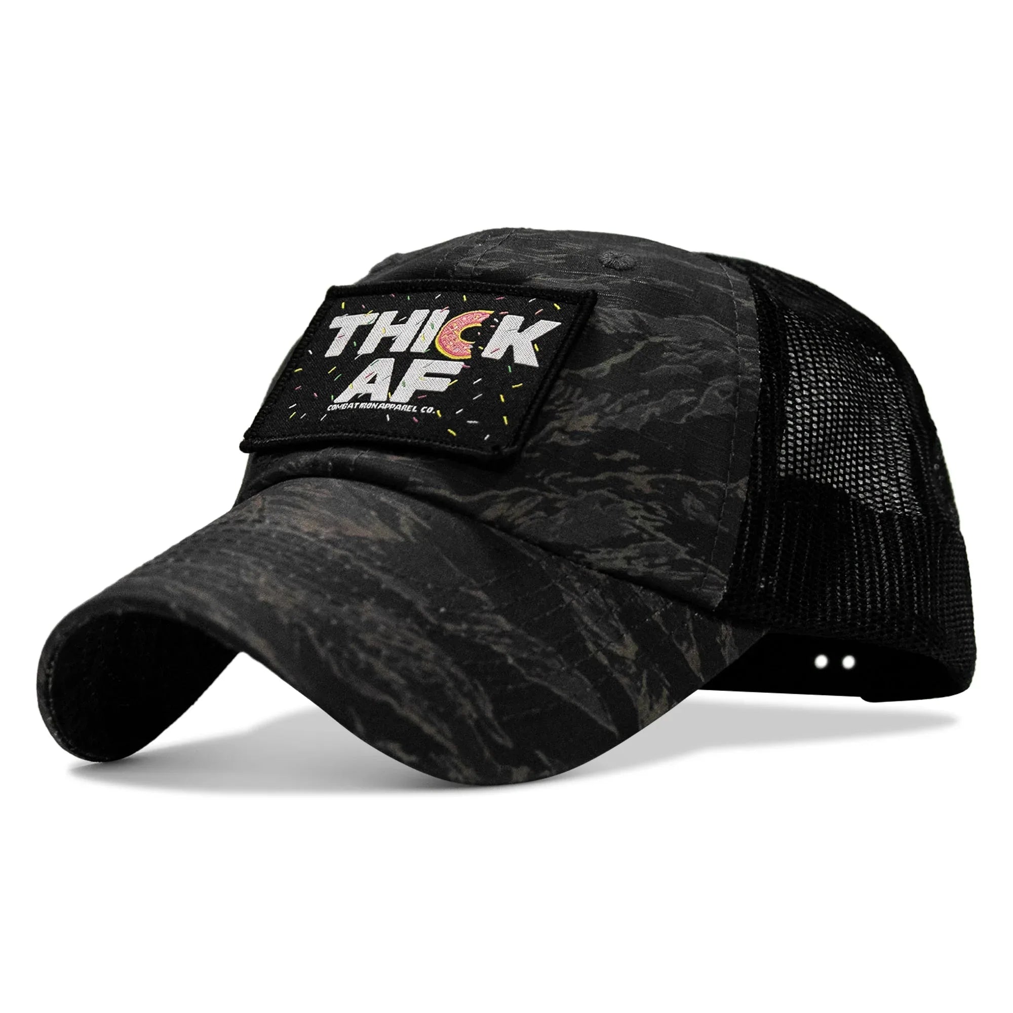 THICK AF Donut Edition Patch. Tactical Ripstop Mesh Snapback Hat - Combat Iron Apparel Co.