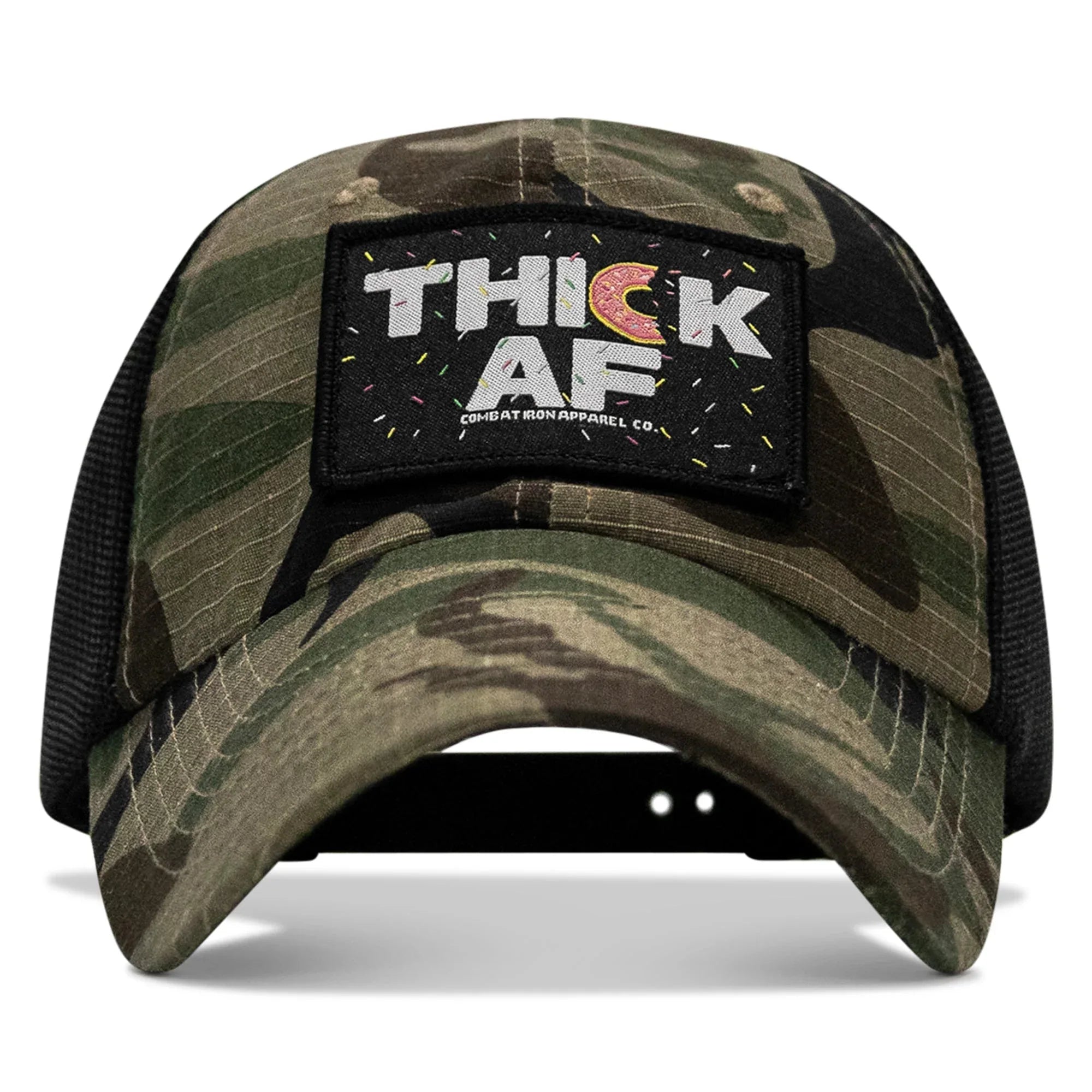 THICK AF Donut Edition Patch. Tactical Ripstop Mesh Snapback Hat - Combat Iron Apparel Co.