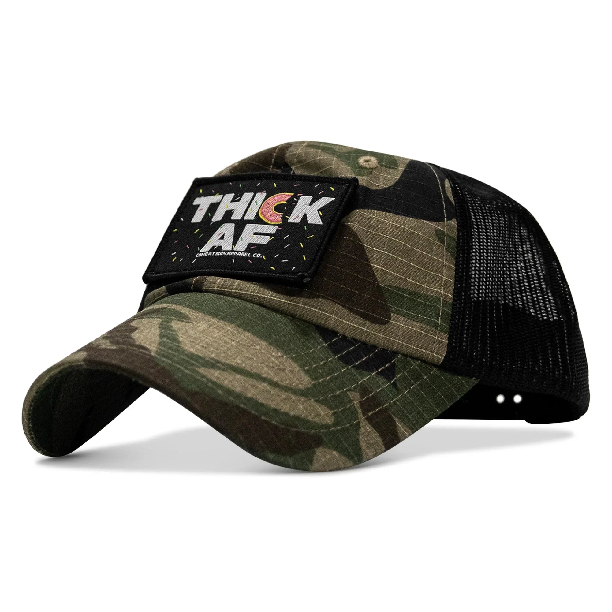 THICK AF Donut Edition Patch. Tactical Ripstop Mesh Snapback Hat - Combat Iron Apparel Co.