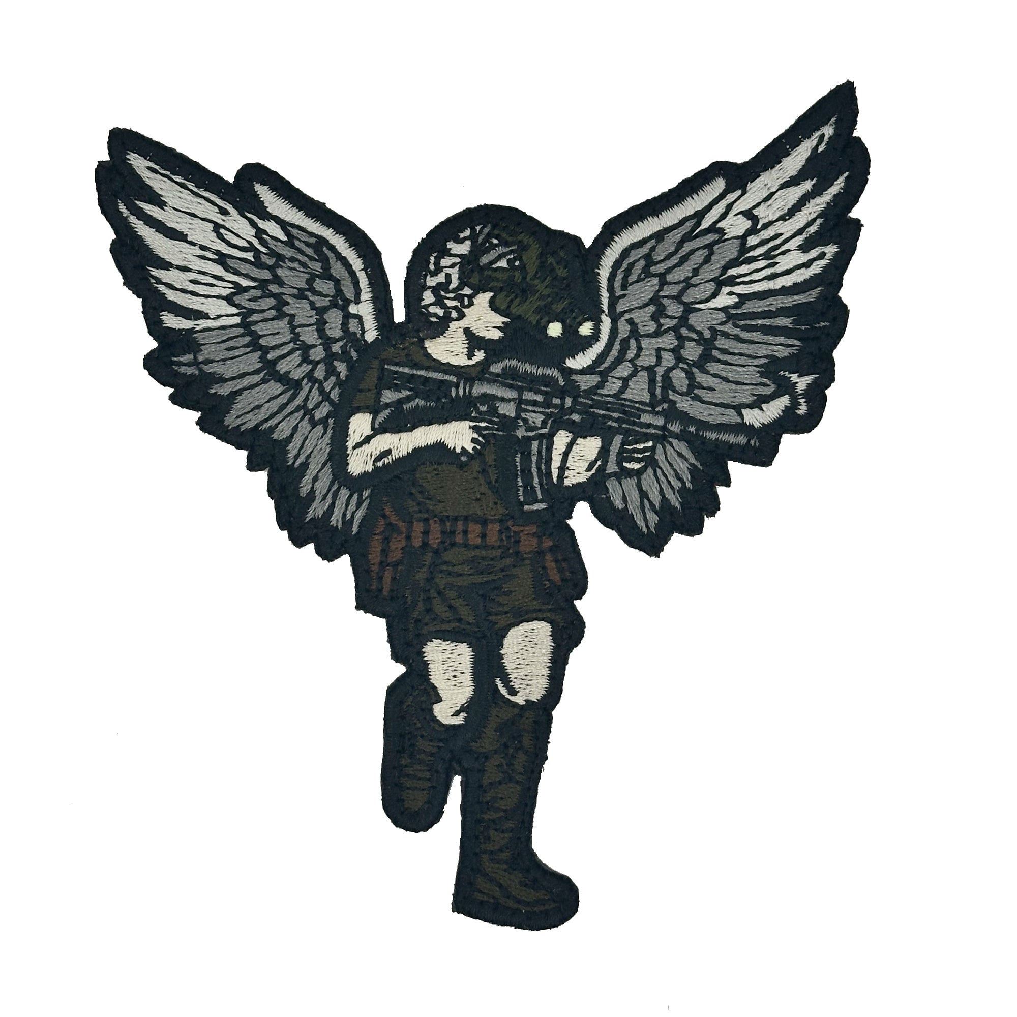 Tactical Cupid Cherub with AR-15 and Glow in the Dark Night Vision  - 4.25" inch Patch