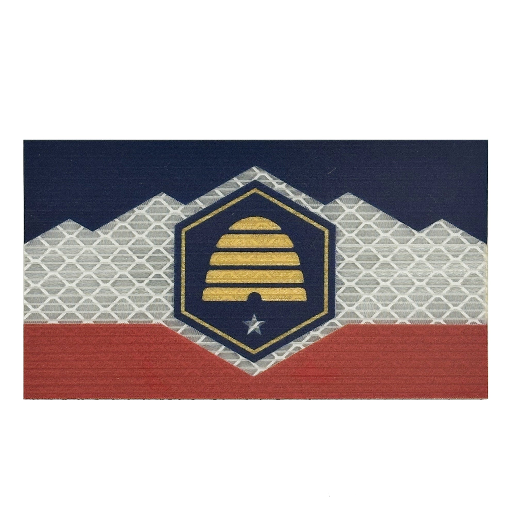 Reflective Utah State Flag - 2x3.5 Patch