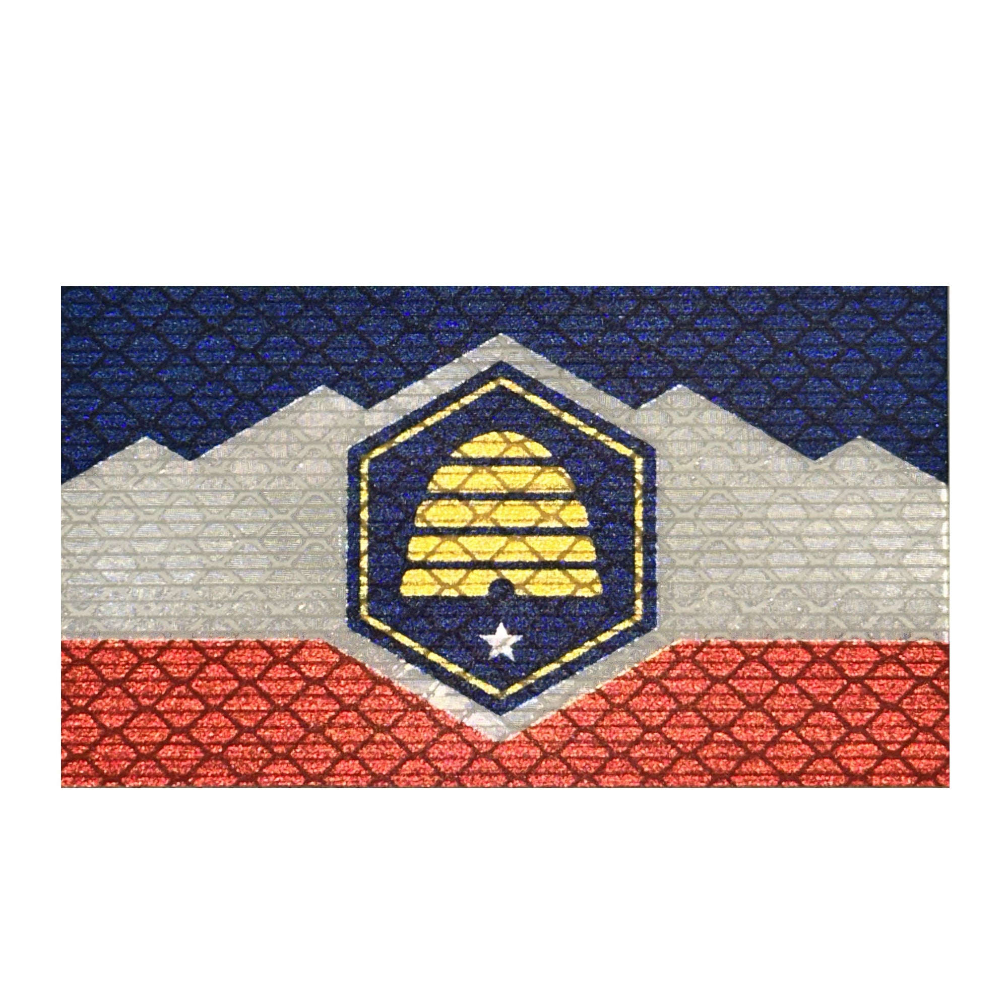 Reflective Utah State Flag - 2x3.5 Patch