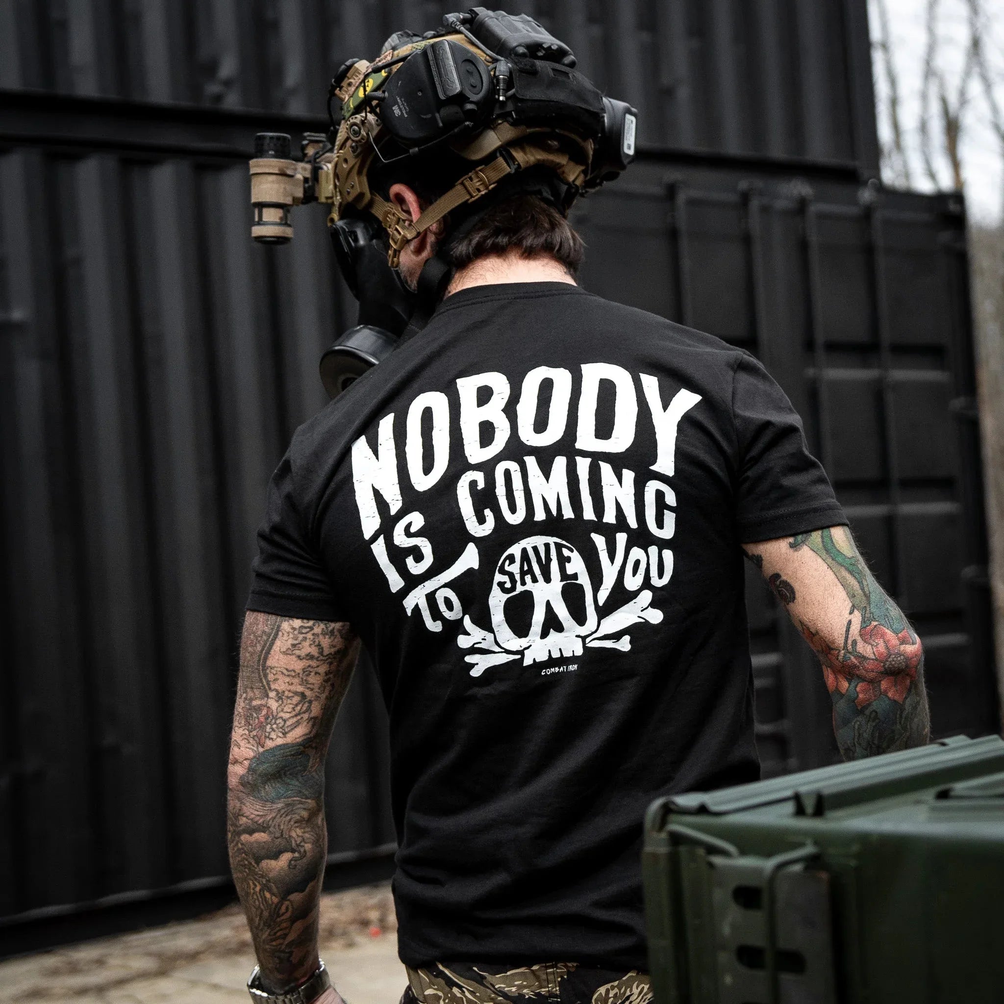 Nobody Is Coming To Save You Skull Men's T-Shirt - Combat Iron Apparel Co.
