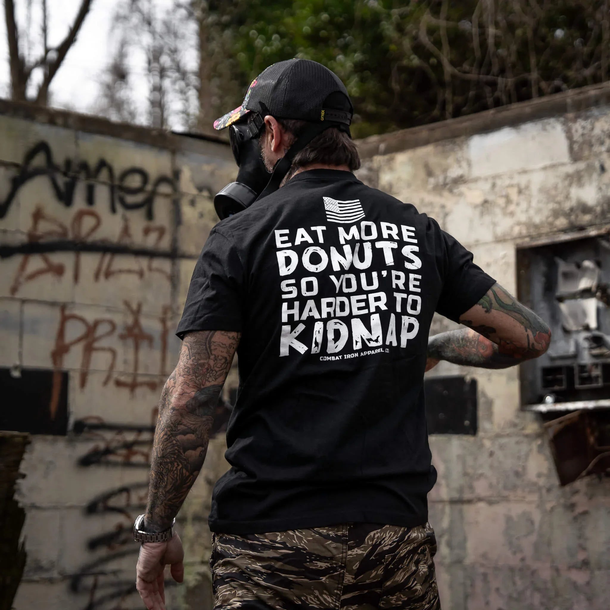 Eat More Donuts So You're Harder To Kidnap Men's T-Shirt - Combat Iron Apparel Co.
