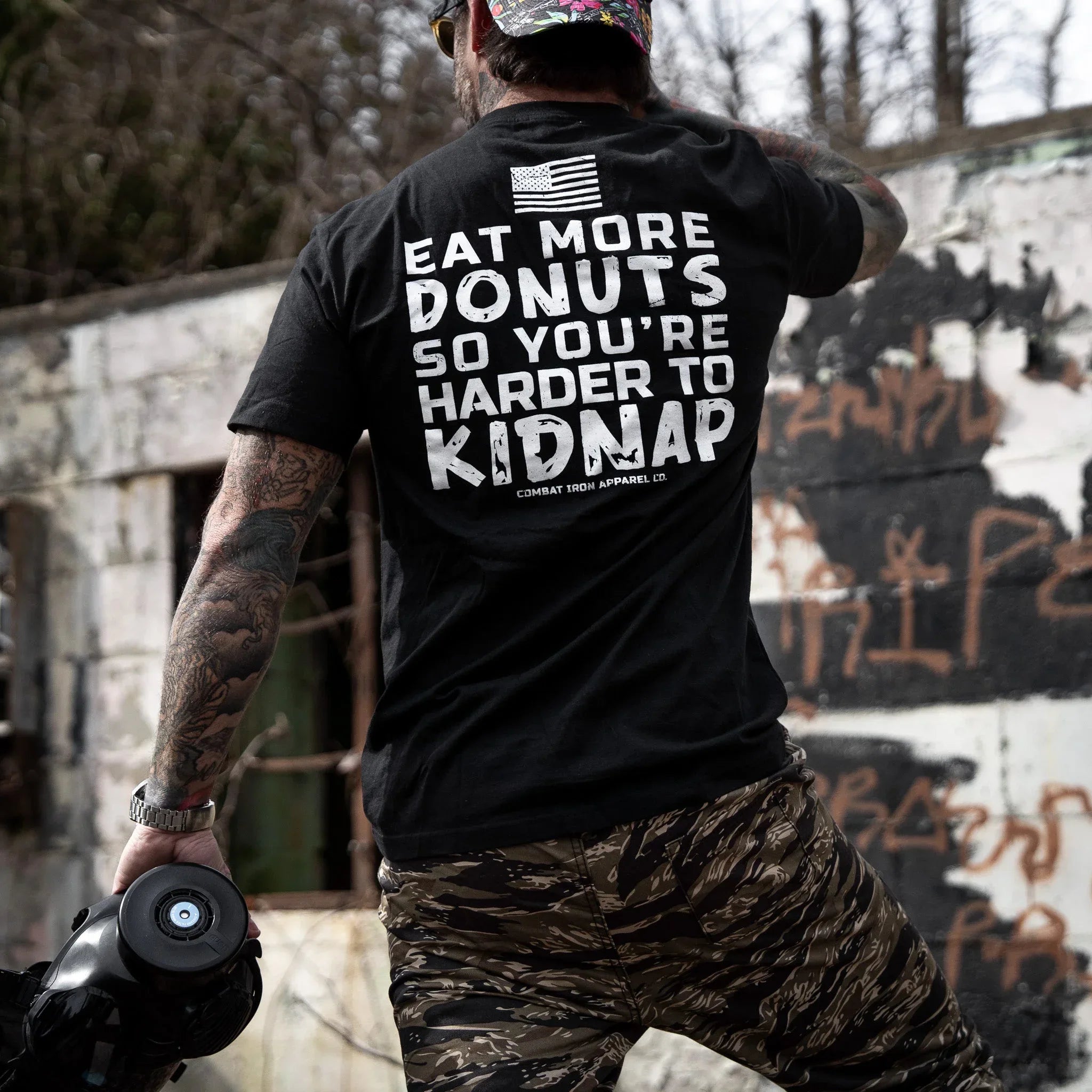 Eat More Donuts So You're Harder To Kidnap Men's T-Shirt - Combat Iron Apparel Co.