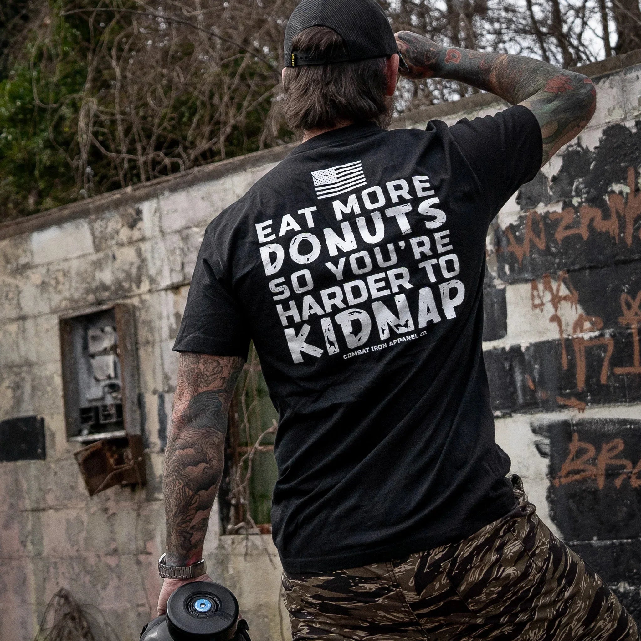 Eat More Donuts So You're Harder To Kidnap Men's T-Shirt - Combat Iron Apparel Co.