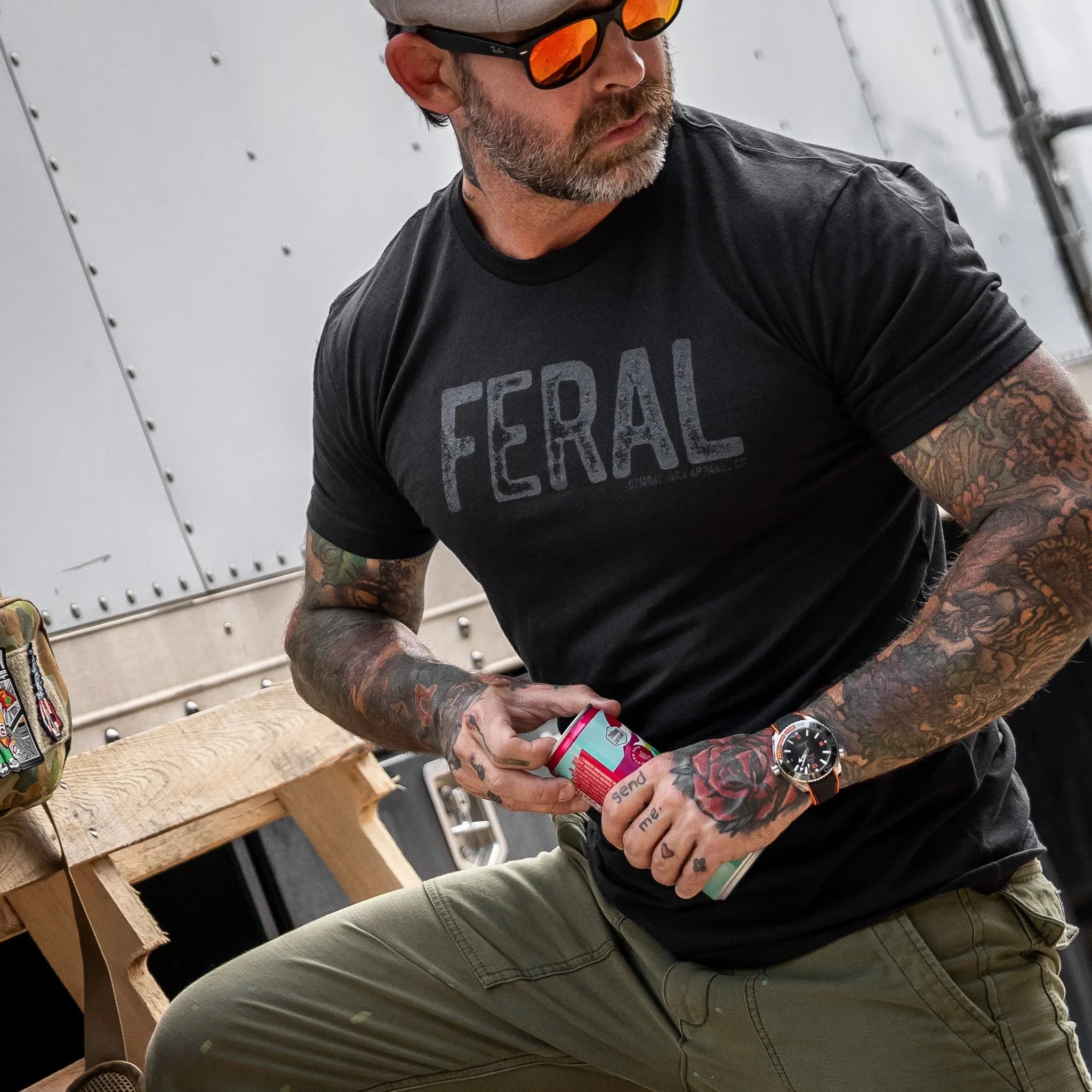 Feral Distressed Men's T-Shirt - Combat Iron Apparel Co.