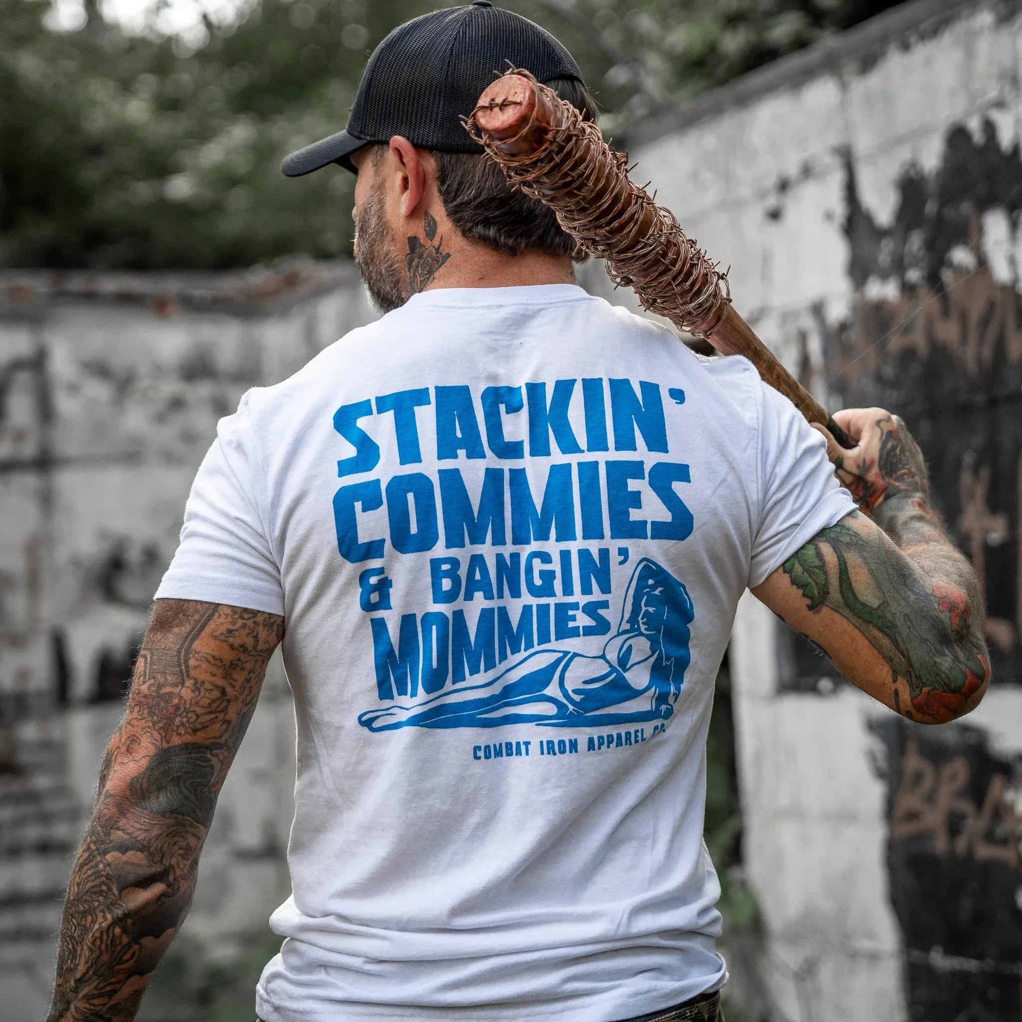 Stackin' Commies & Bangin' Mommies Men's T-Shirt - Combat Iron Apparel Co.