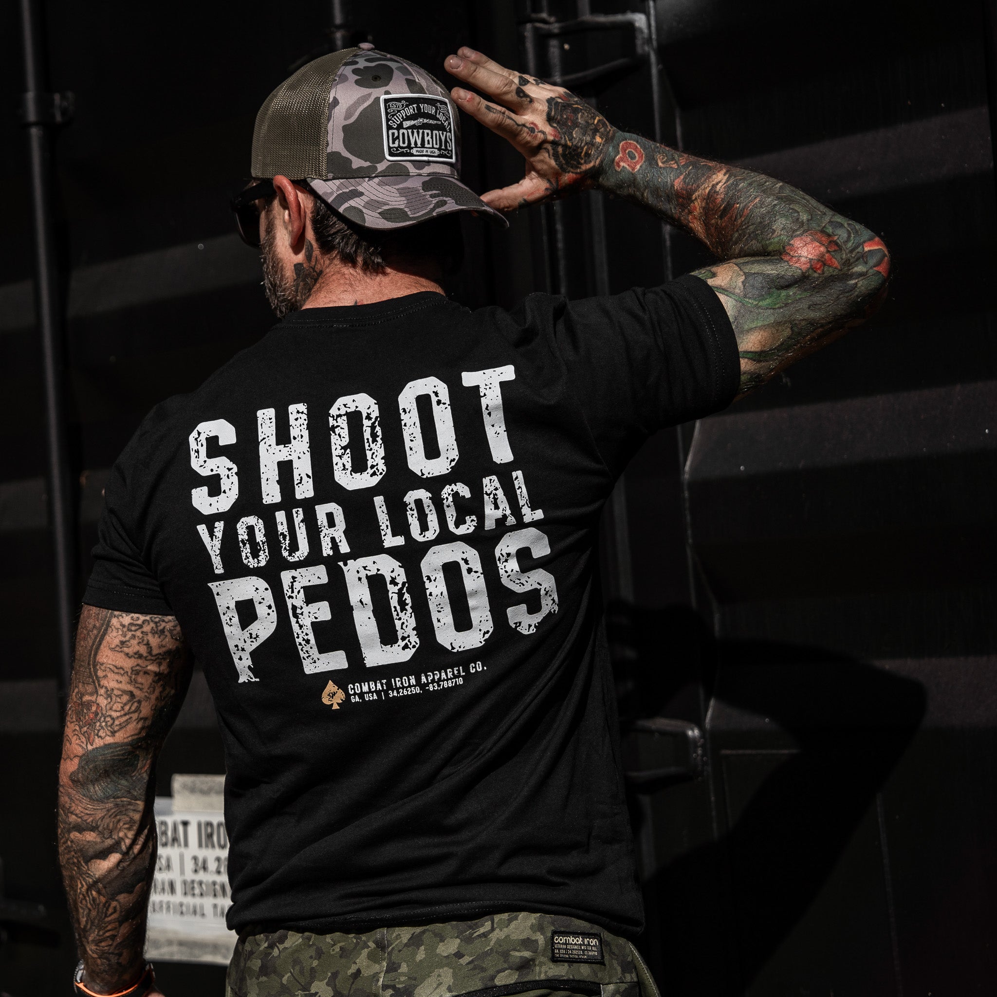 Shoot Your Local Pedos Men's T-Shirt - Combat Iron Apparel Co.