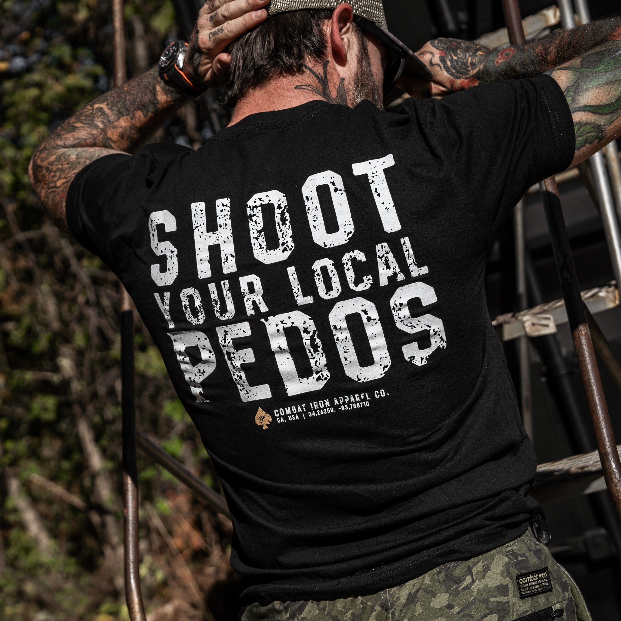 Shoot Your Local Pedos Men's T-Shirt - Combat Iron Apparel Co.