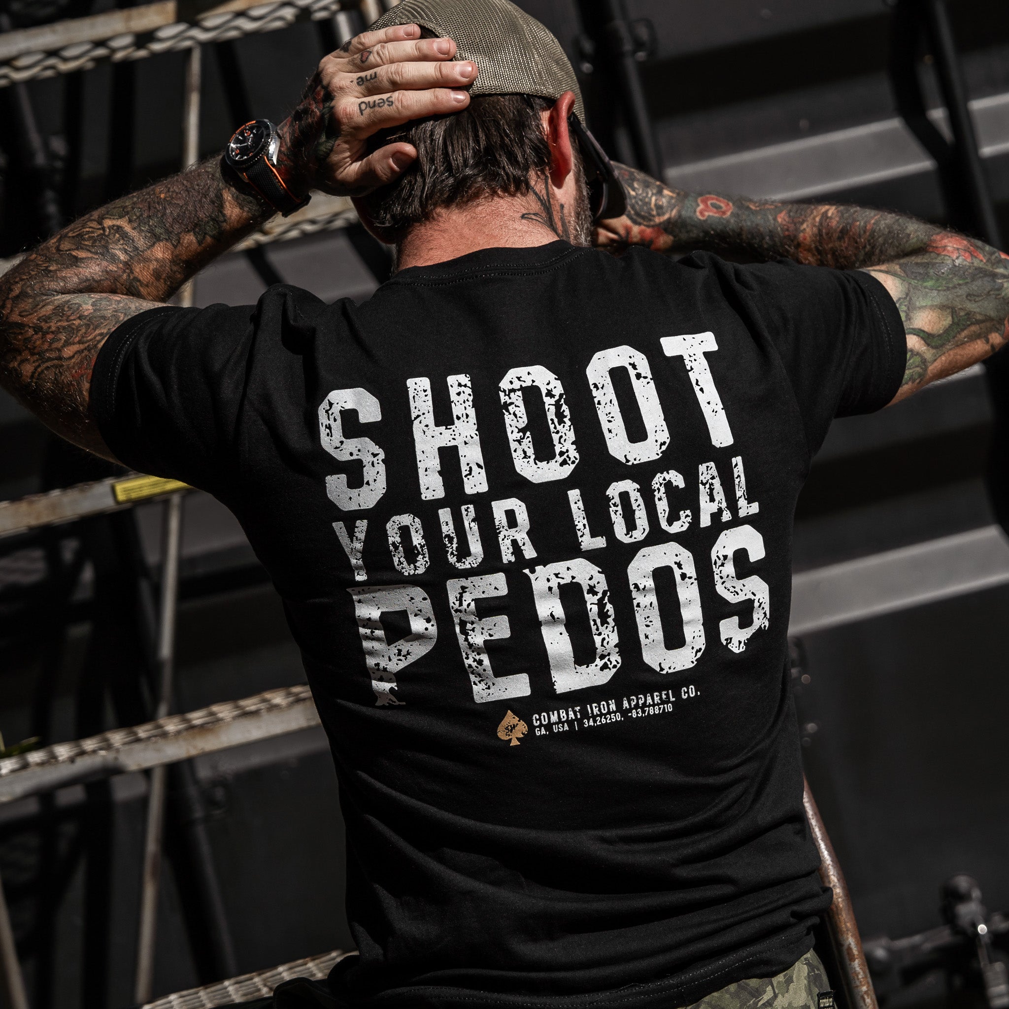 Shoot Your Local Pedos Men's T-Shirt - Combat Iron Apparel Co.