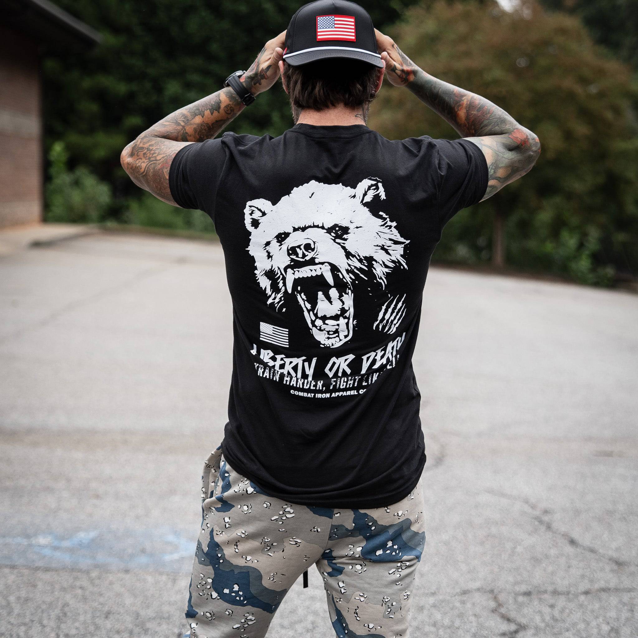 Liberty Or Death Fight Like Hell Men's T-Shirt - Combat Iron Apparel Co.