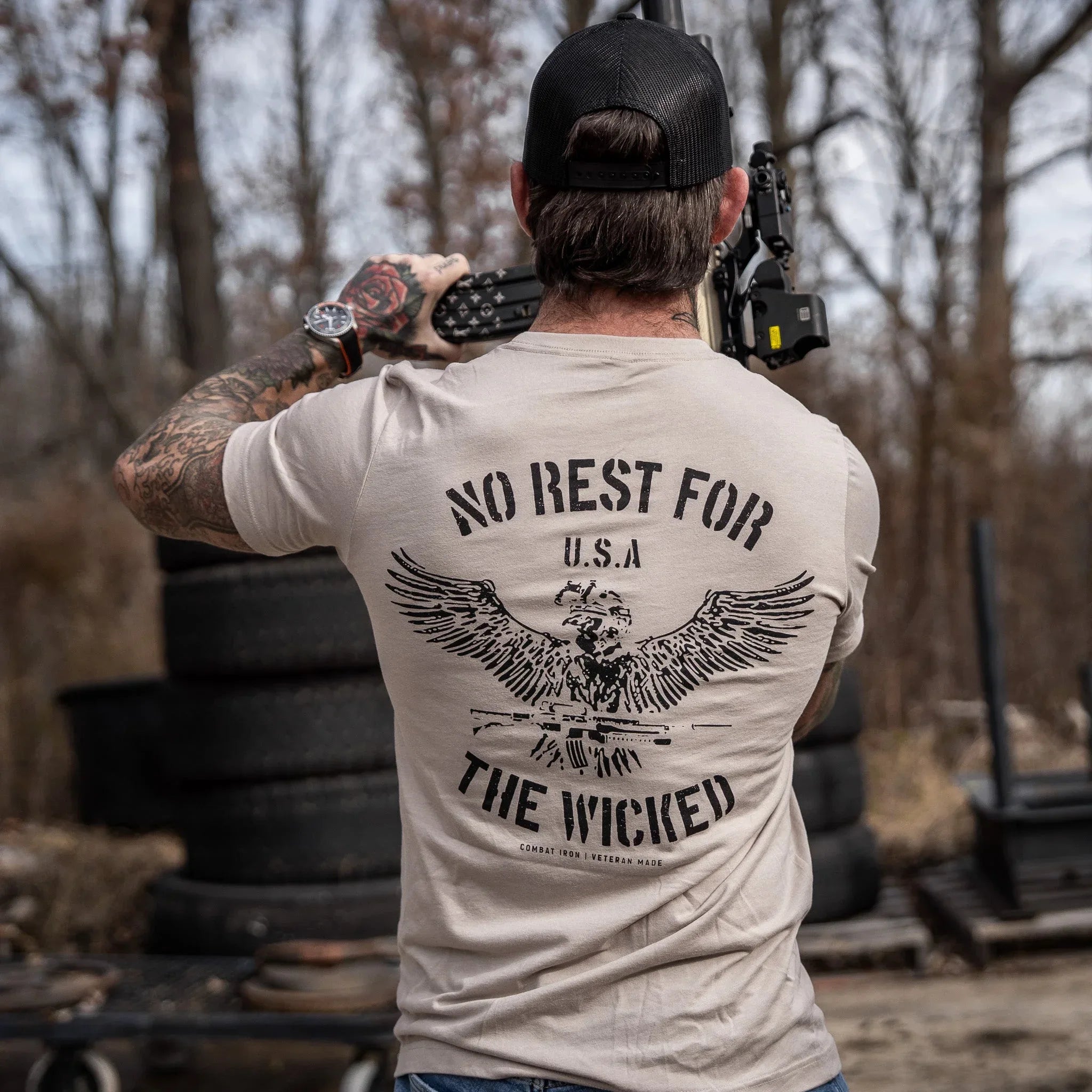 No Rest For The Wicked Men's T-Shirt  - Combat Iron Apparel Co.
