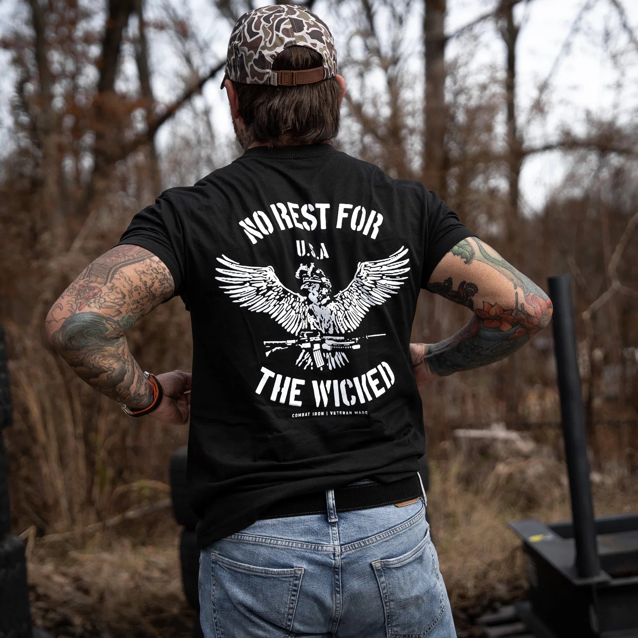 No Rest For The Wicked Men's T-Shirt  - Combat Iron Apparel Co.