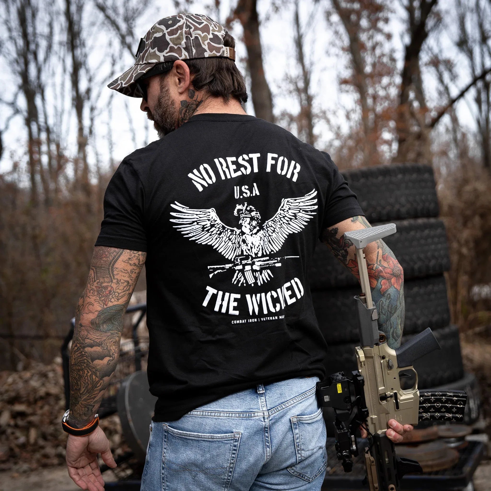 No Rest For The Wicked Men's T-Shirt  - Combat Iron Apparel Co.