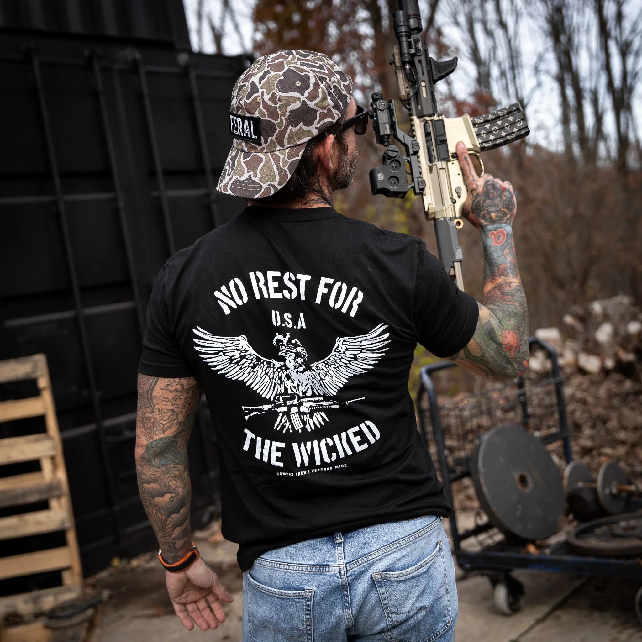 No Rest For The Wicked Men's T-Shirt  - Combat Iron Apparel Co.