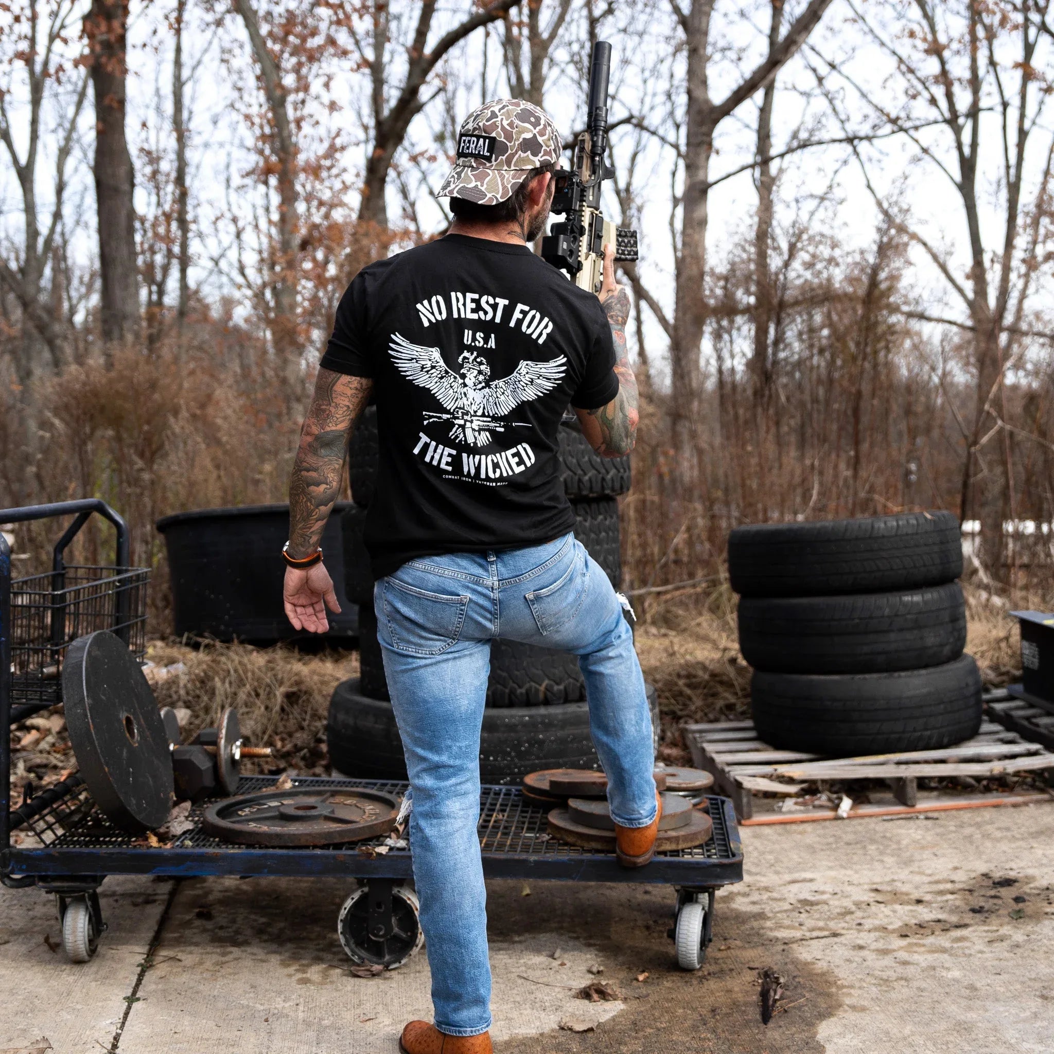 No Rest For The Wicked Men's T-Shirt  - Combat Iron Apparel Co.