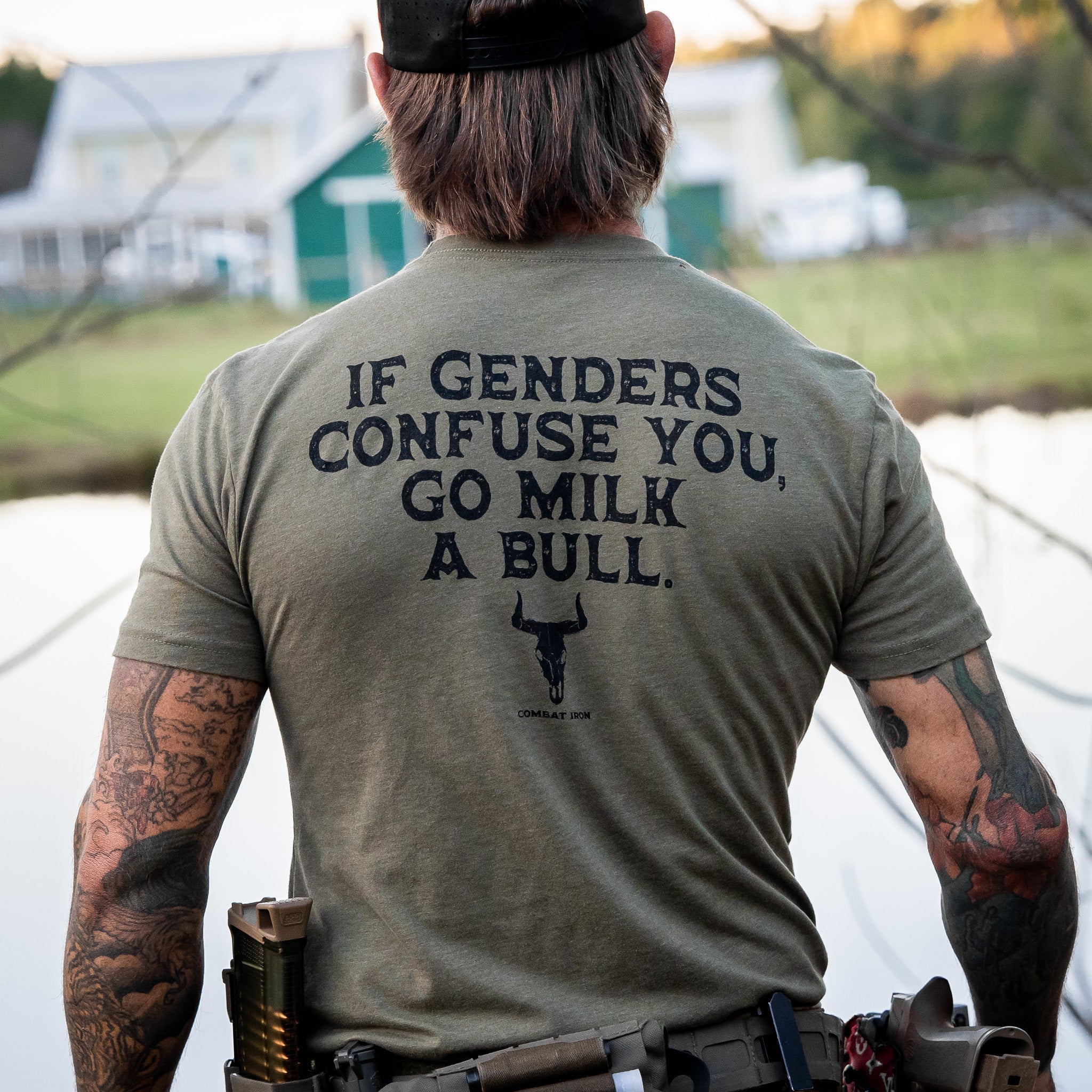 If Genders Confuse You, Go Milk a Bull Men's T-Shirt - Combat Iron Apparel Co.